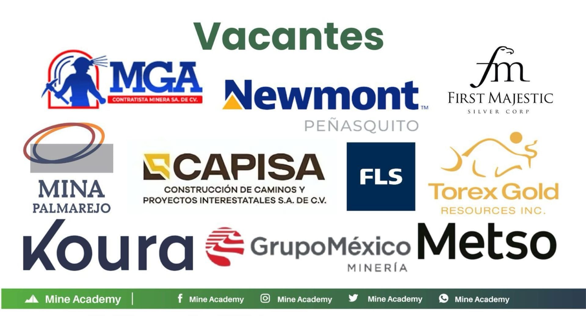Vacantes laborales en minería.