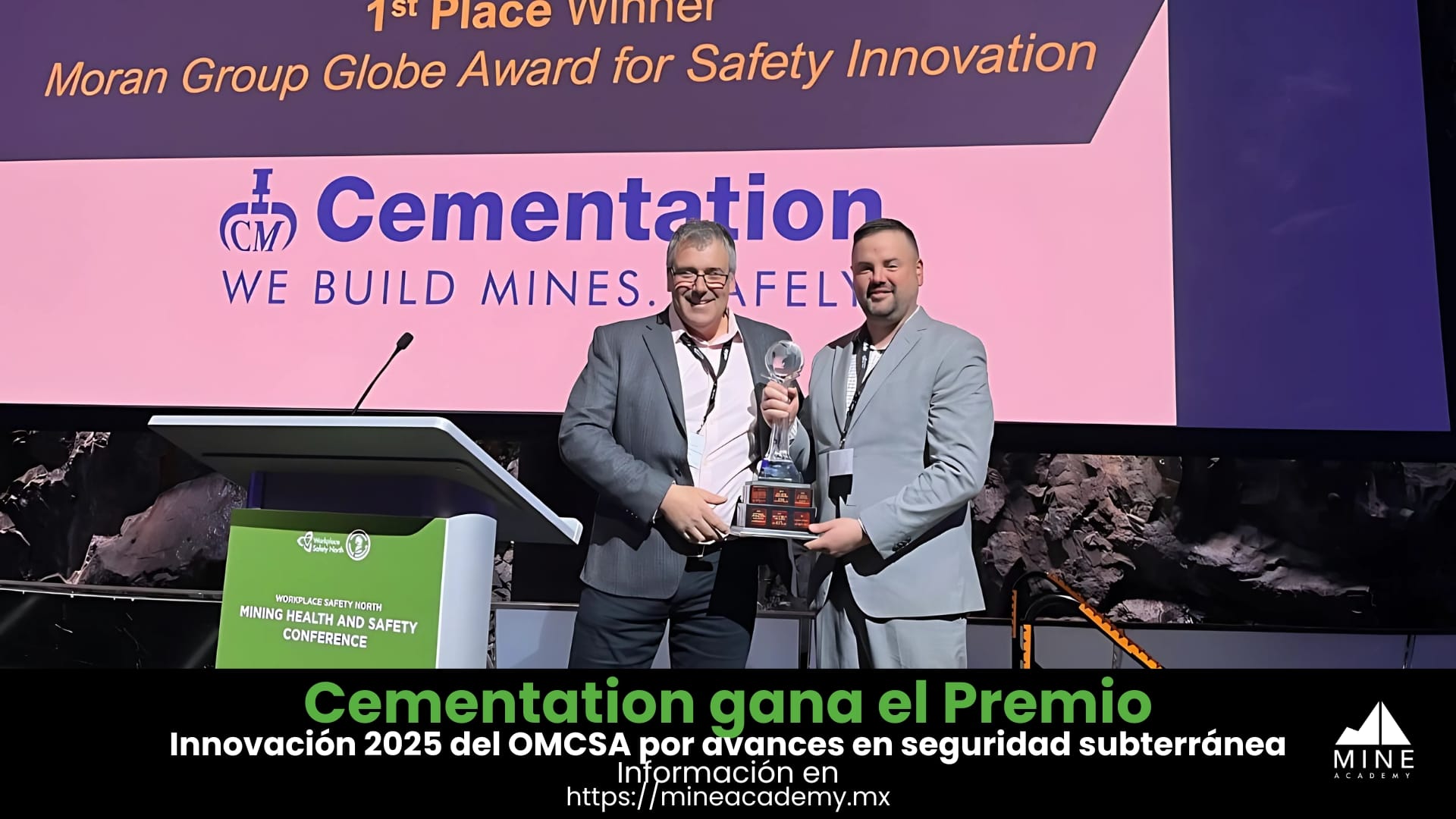 Cementation gana el Premio a la Innovación 2025 del OMCSA por avances en seguridad subterránea