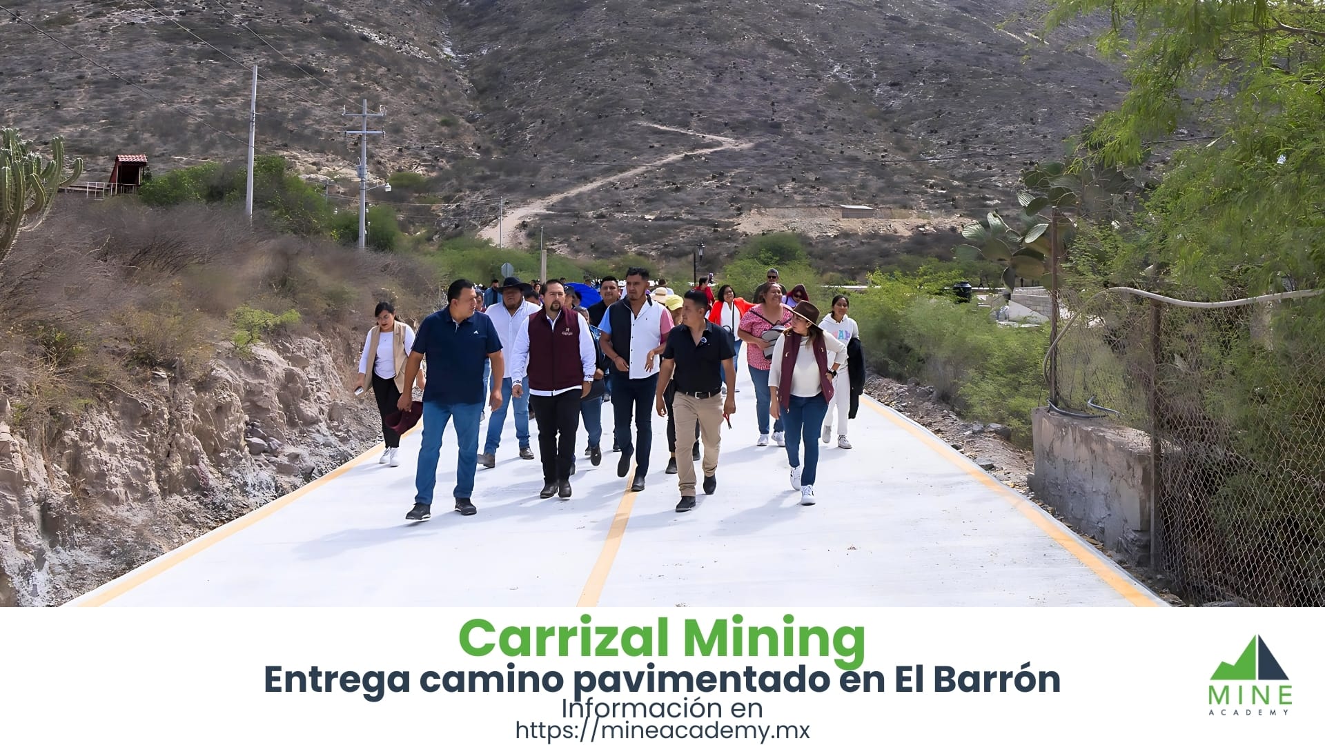 Carrizal Mining entrega camino pavimentado en El Barrón y fortalece colaboración comunitaria