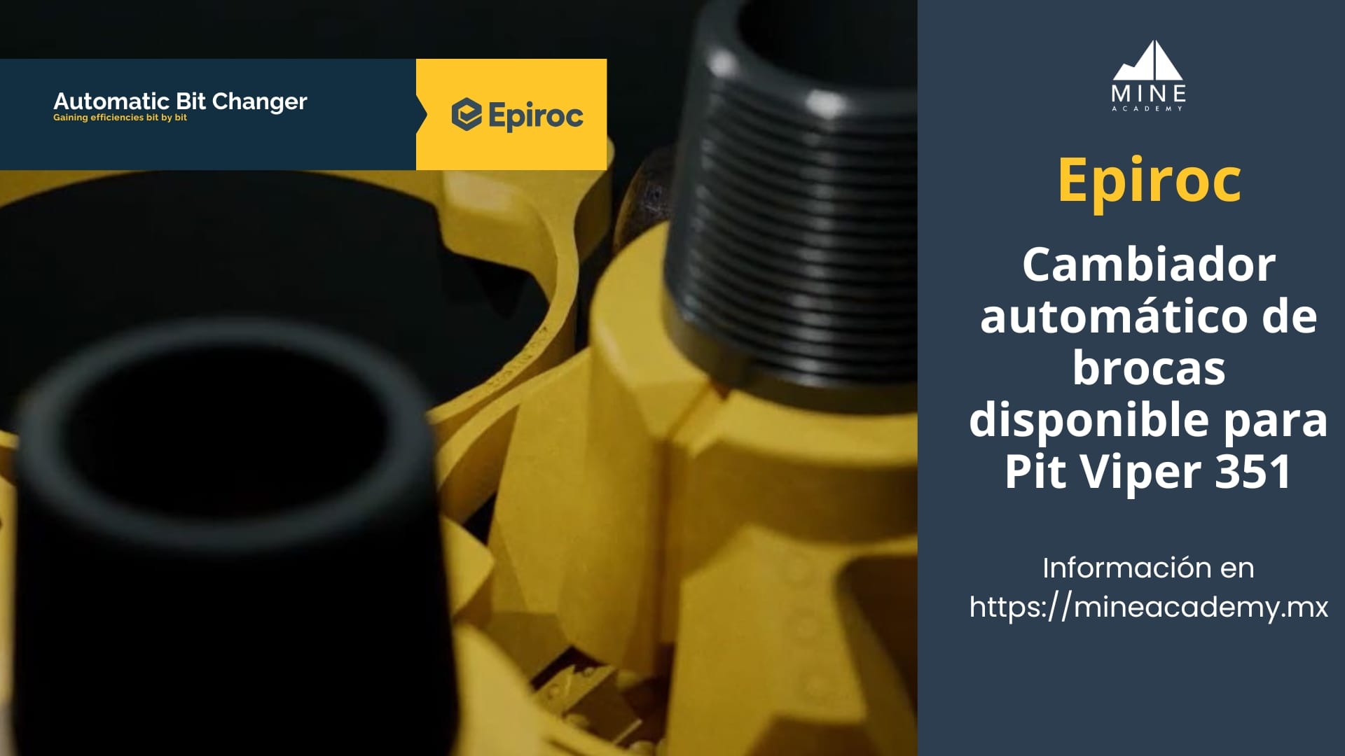 Cambiador automático de brocas disponible para Pit Viper 351