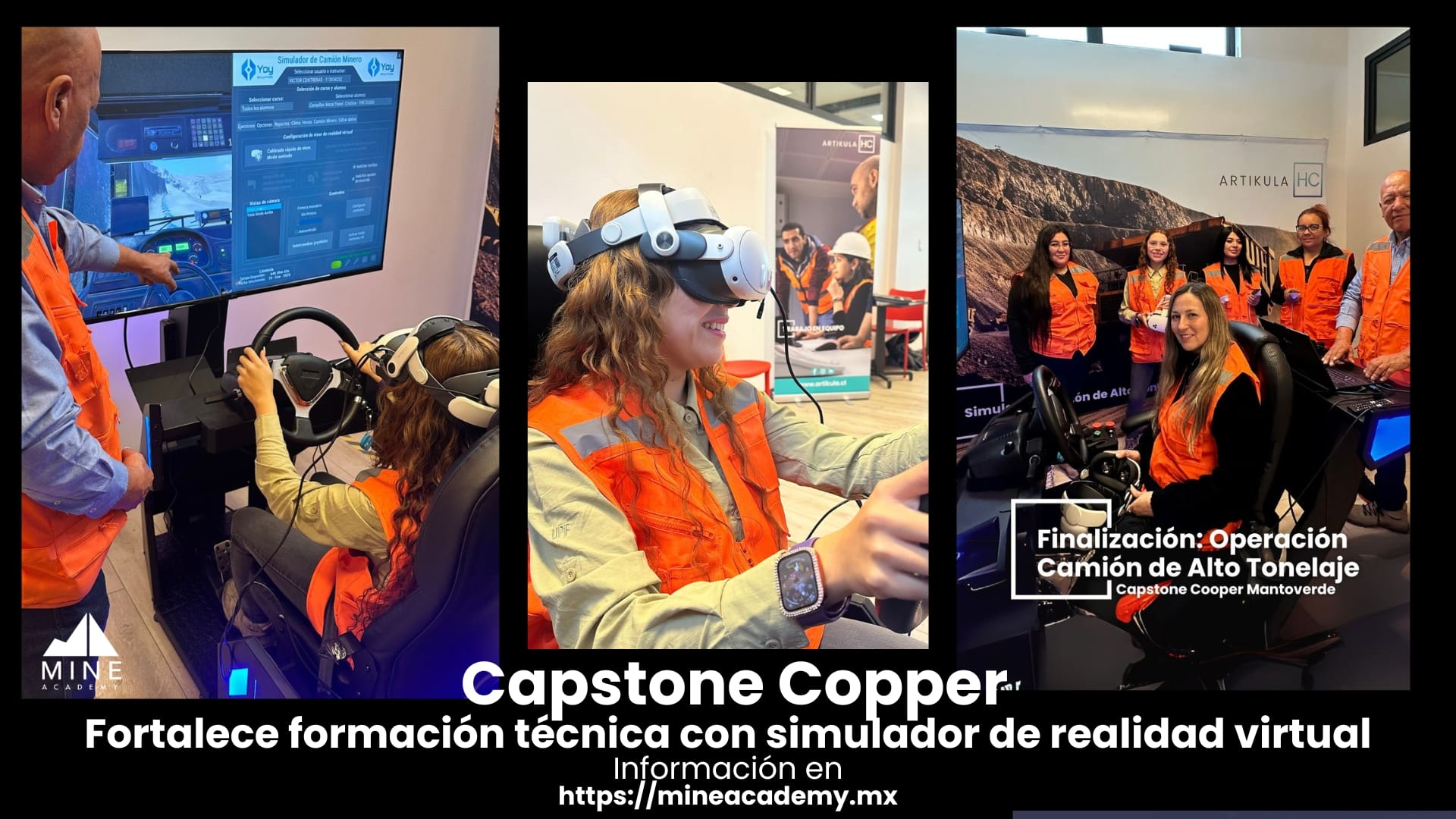 Capstone Copper fortalece formación técnica con simulador de realidad virtual