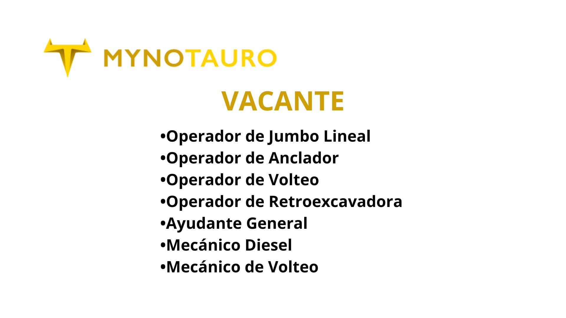 Oportunidad Laboral MYNOTAURO