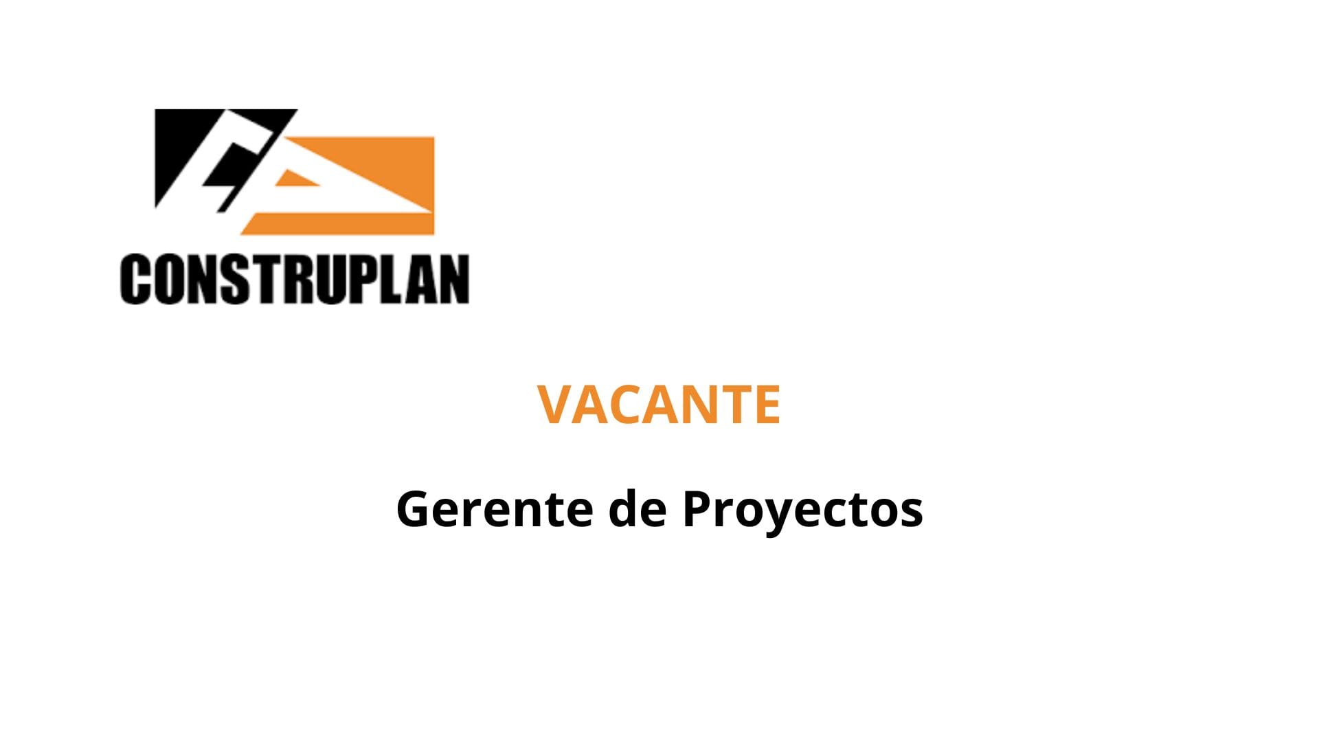 Oportunidad Laboral CONSTRUPLAN