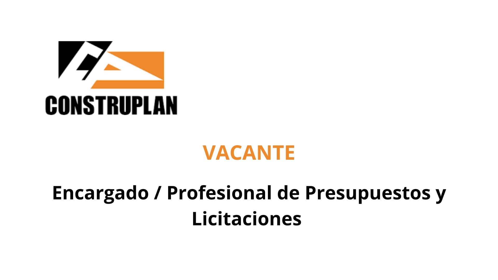 Oportunidad Laboral CONSTRUPLAN