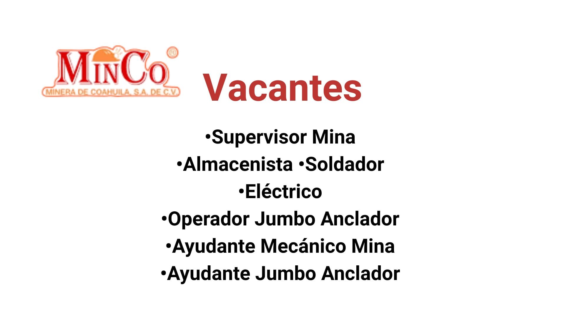 Oportunidad Laboral MinCo