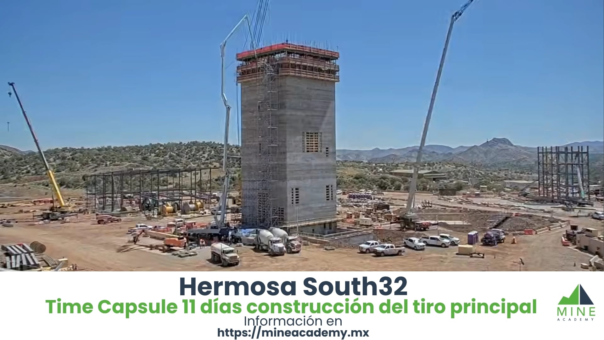 Time capsule: bastidor principal del tiro del Proyecto Hermosa de South32, en 11 días.