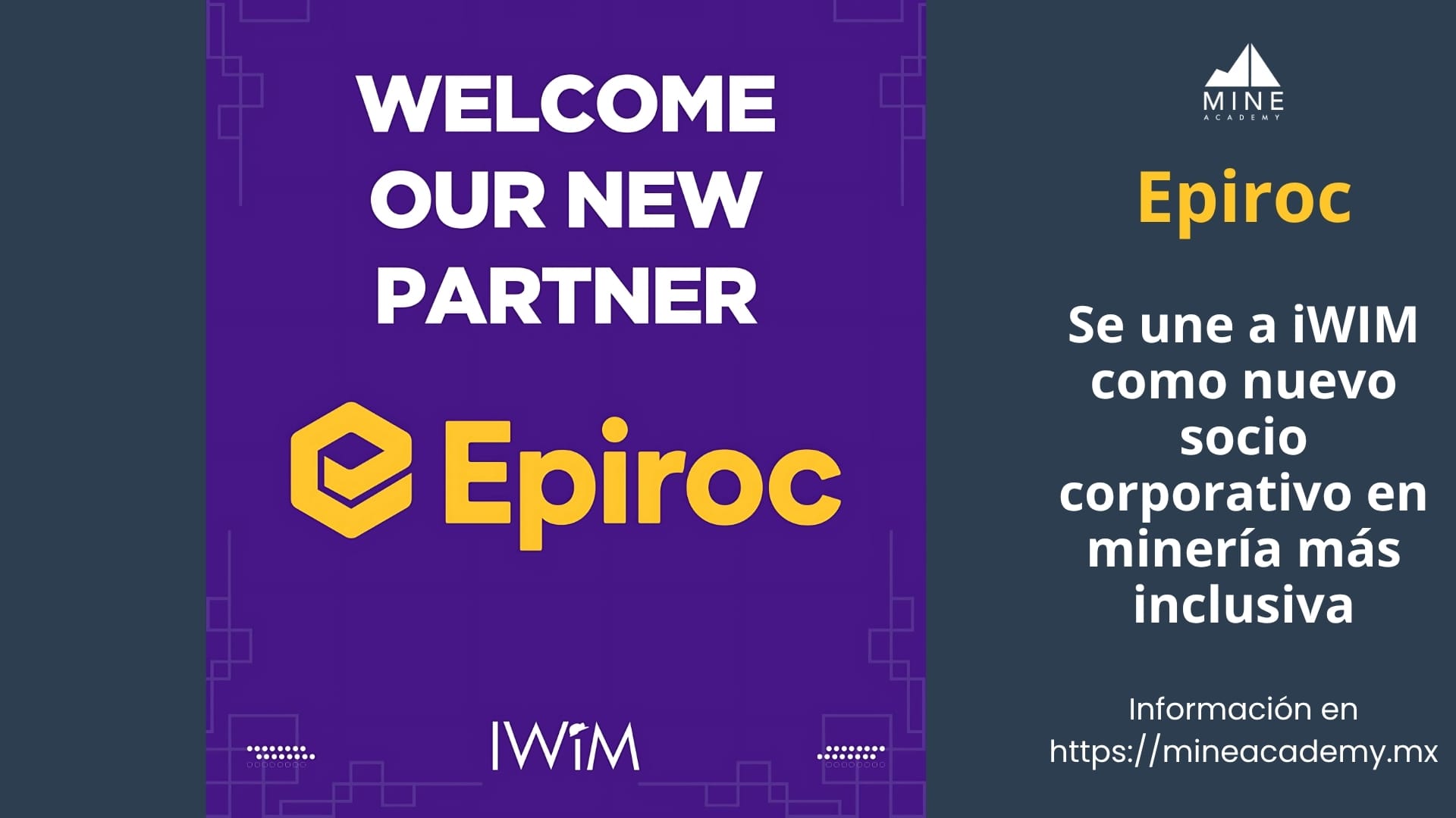 Epiroc se une a IWiM como nuevo socio corporativo para impulsar una minería más inclusiva e innovadora