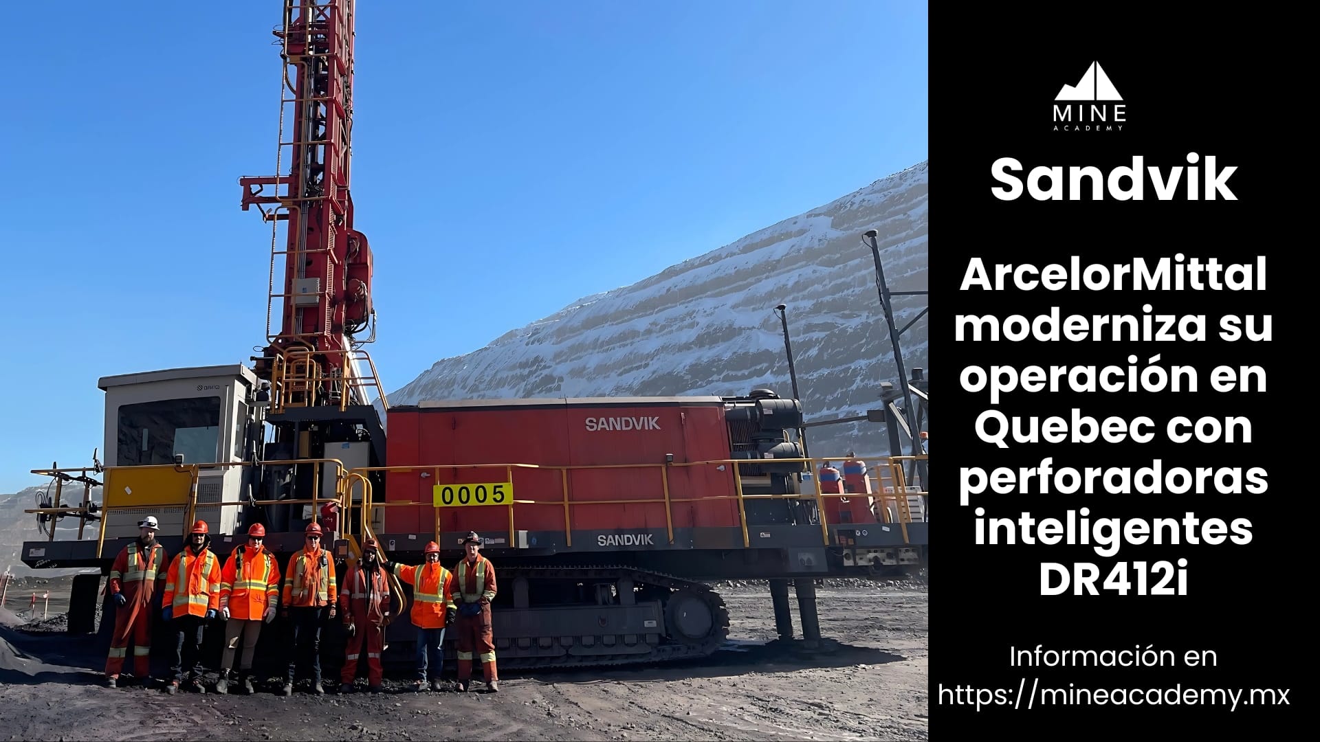 ArcelorMittal moderniza su operación en Quebec con perforadoras inteligentes Sandvik DR412i