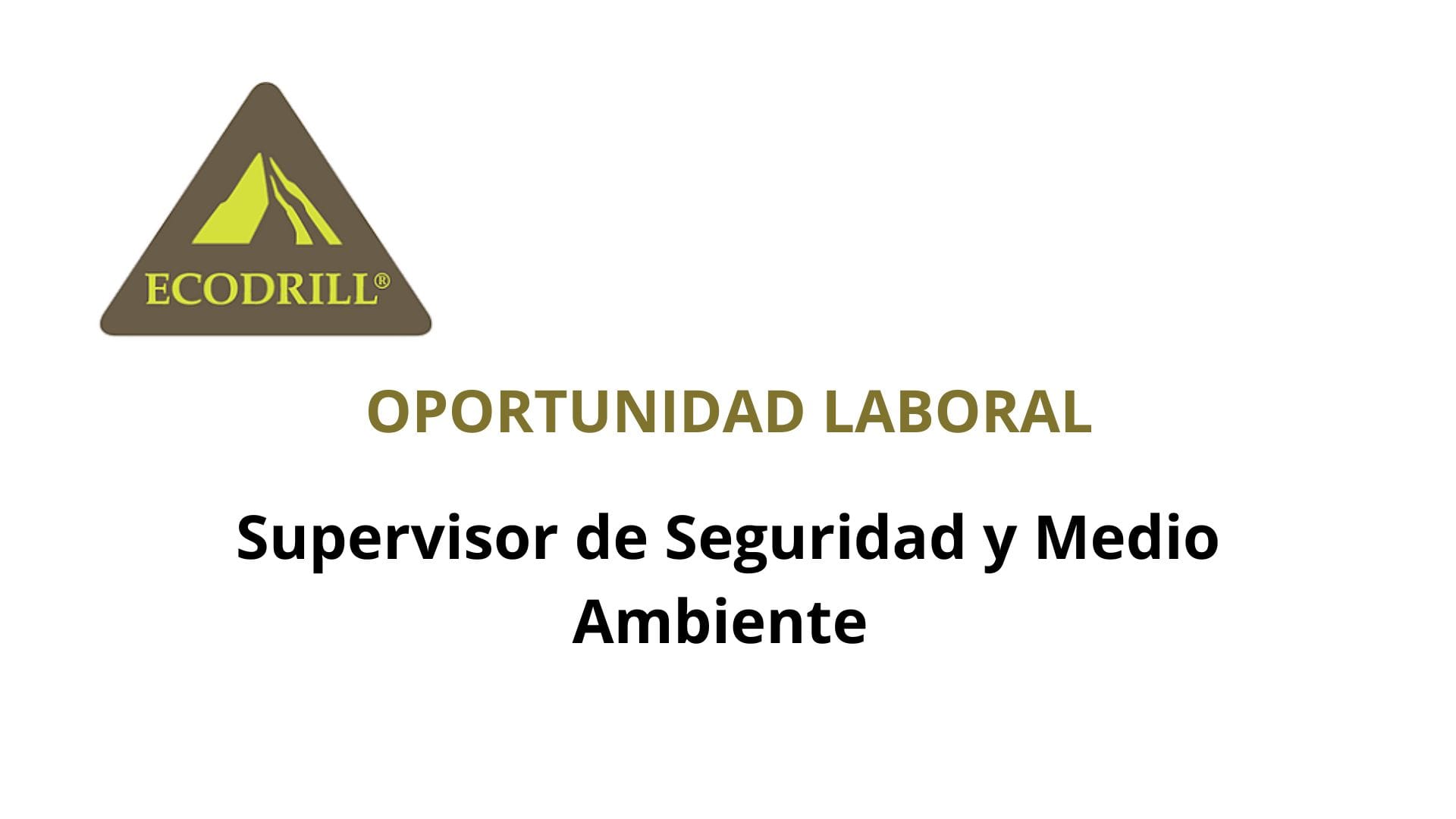 Oportunidad Laboral Ecodrill