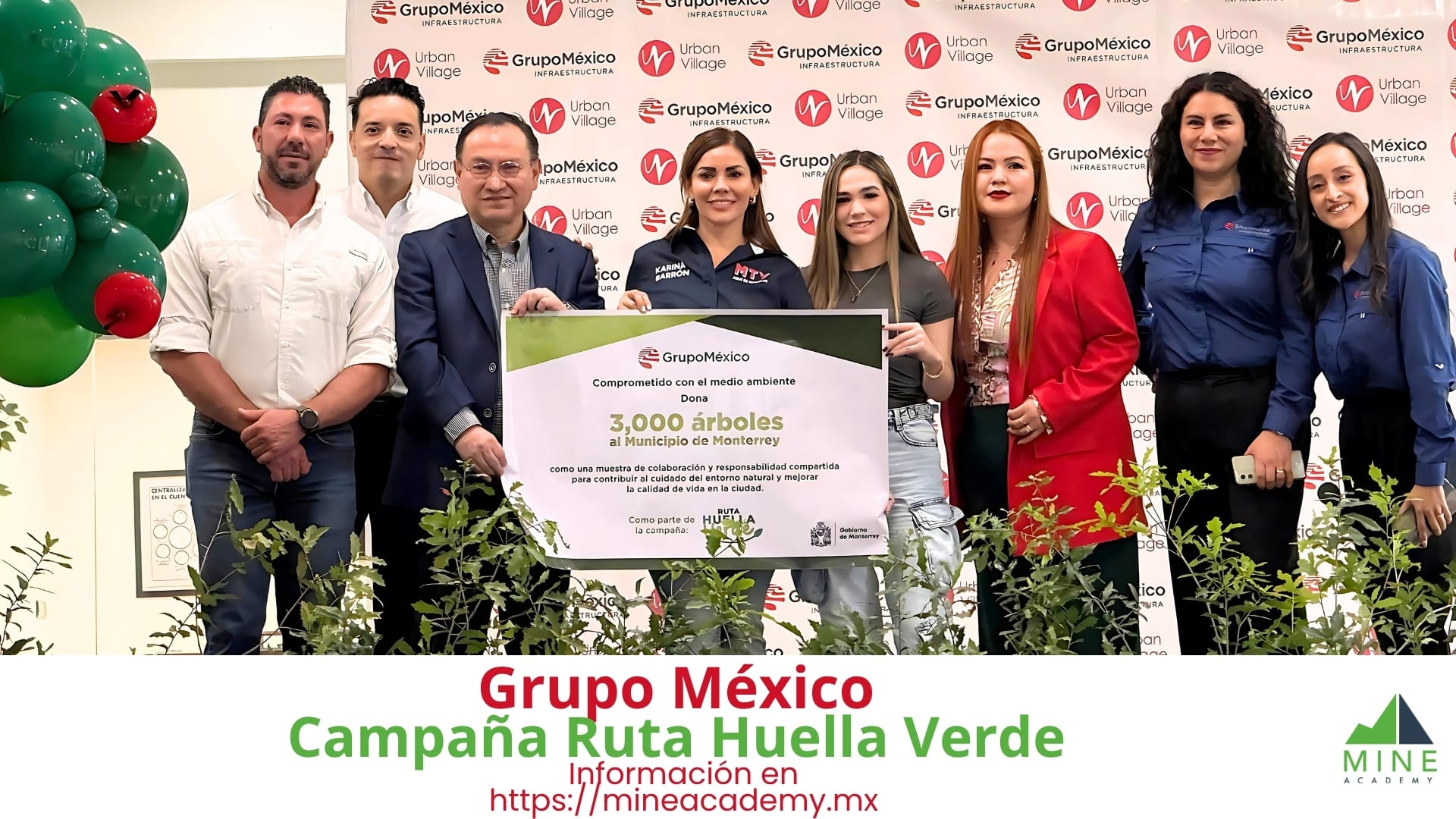 Grupo México entrega de más de 20 mil árboles en campaña Ruta Huella Verde