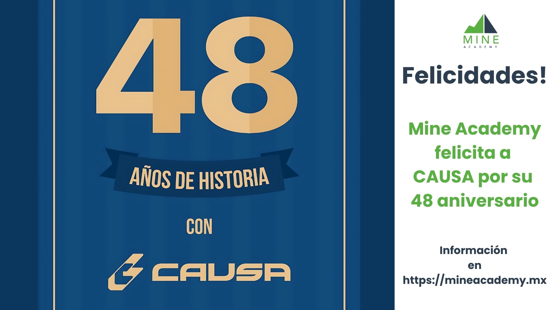 Mine Academy felicita a CAUSA por su 48 aniversario