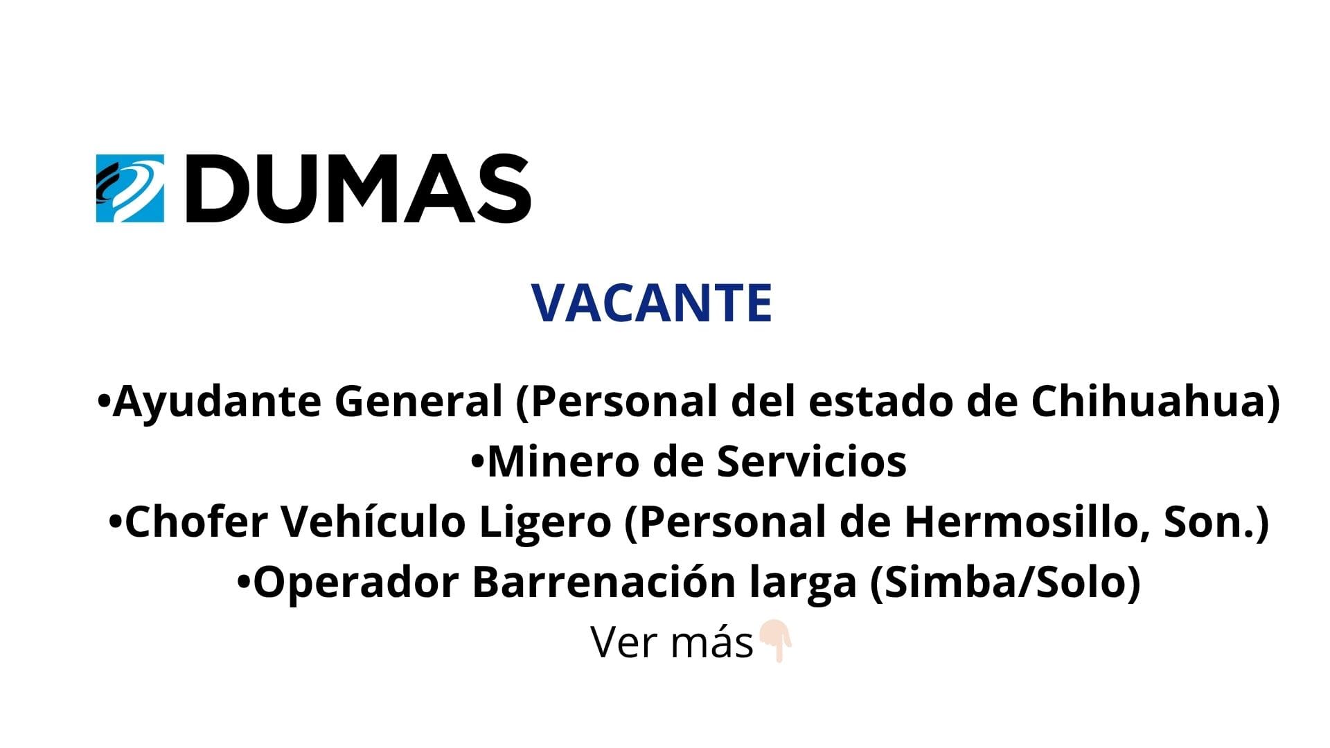 Oportunidad Laboral Dumas
