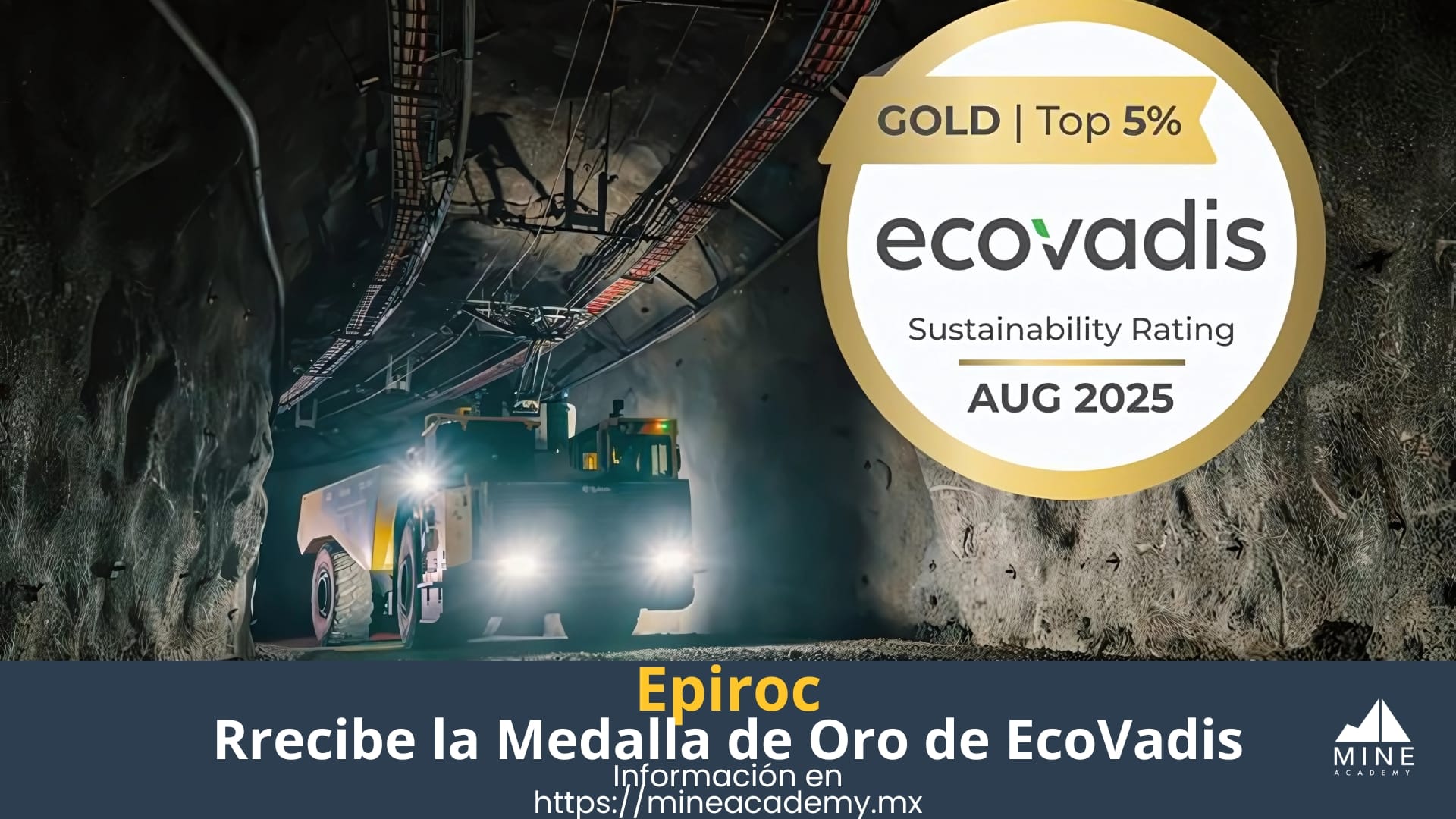 Epiroc recibe la Medalla de Oro de EcoVadis por su desempeño en sostenibilidad