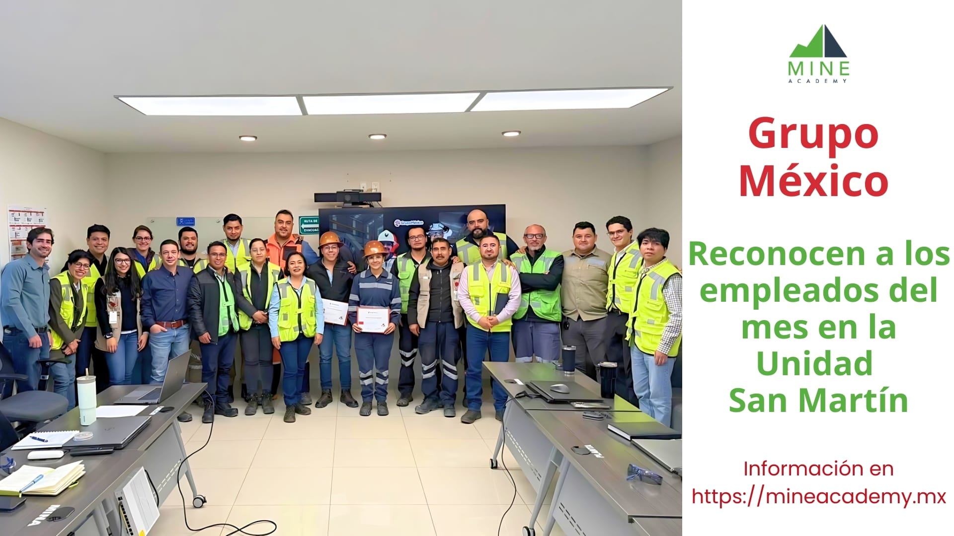 Reconocen a los empleados del mes en la Unidad San Martín de Grupo México