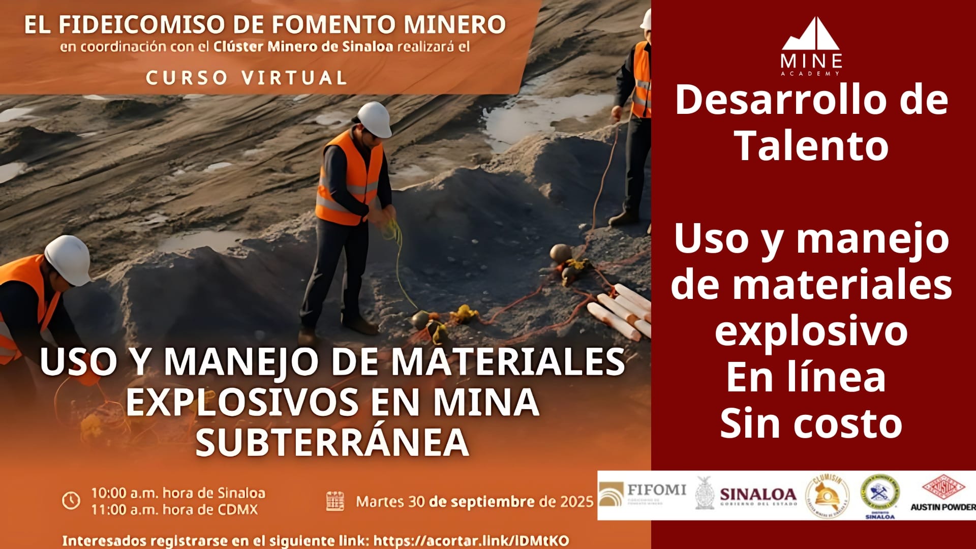AIMMGM Sinaloa organiza capacitación sobre manejo de explosivos en mina subterránea