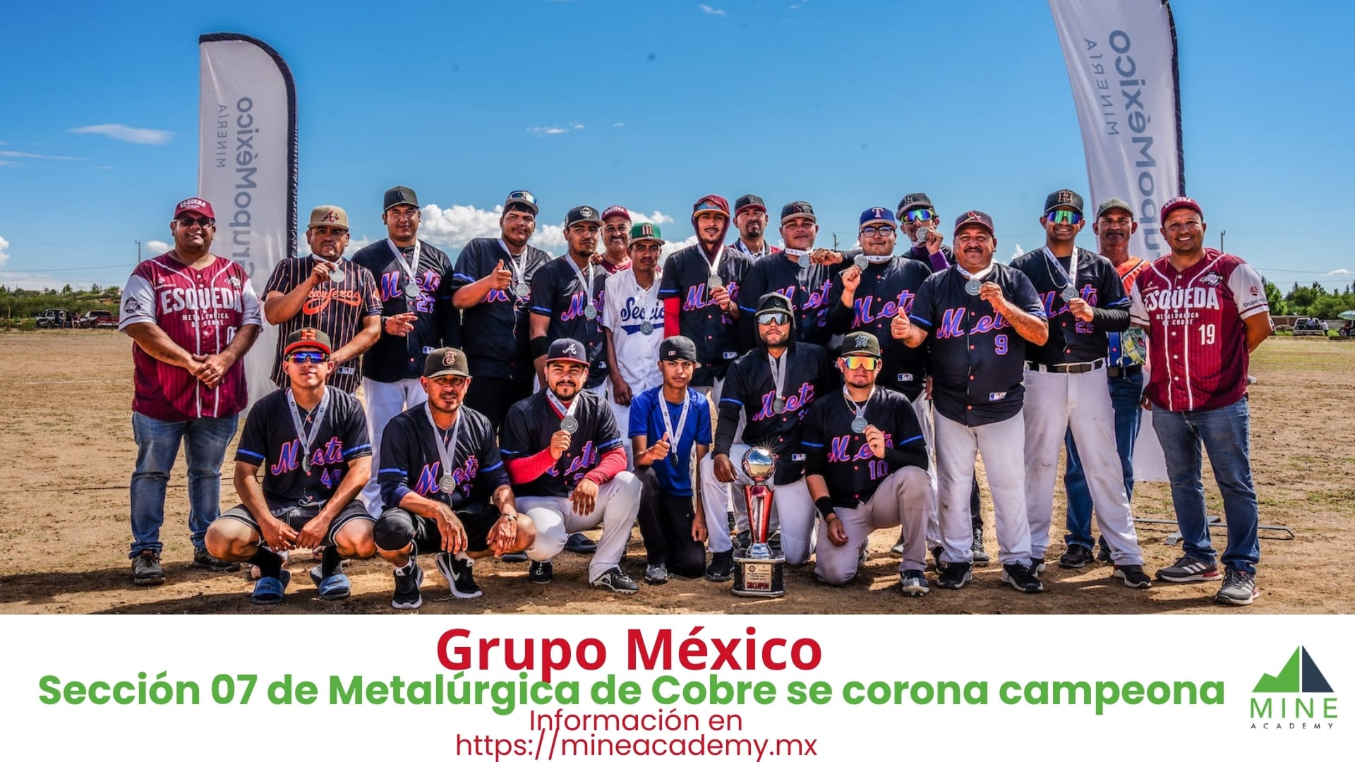Sección 07 de Metalúrgica de Cobre se corona campeona en la Liga Minera de Beisbol en Esqueda