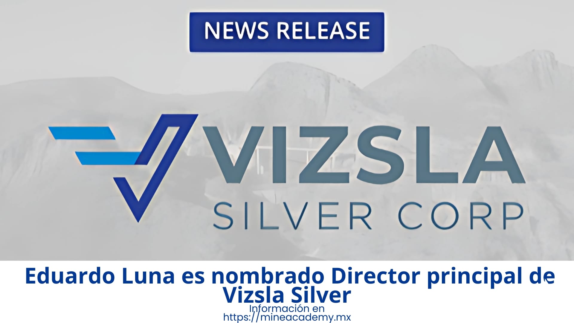 Eduardo Luna es nombrado Director Principal de Vizsla Silver