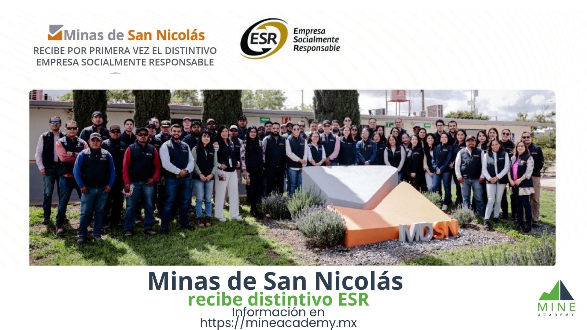 Minas de San Nicolás recibe distintivo ESR