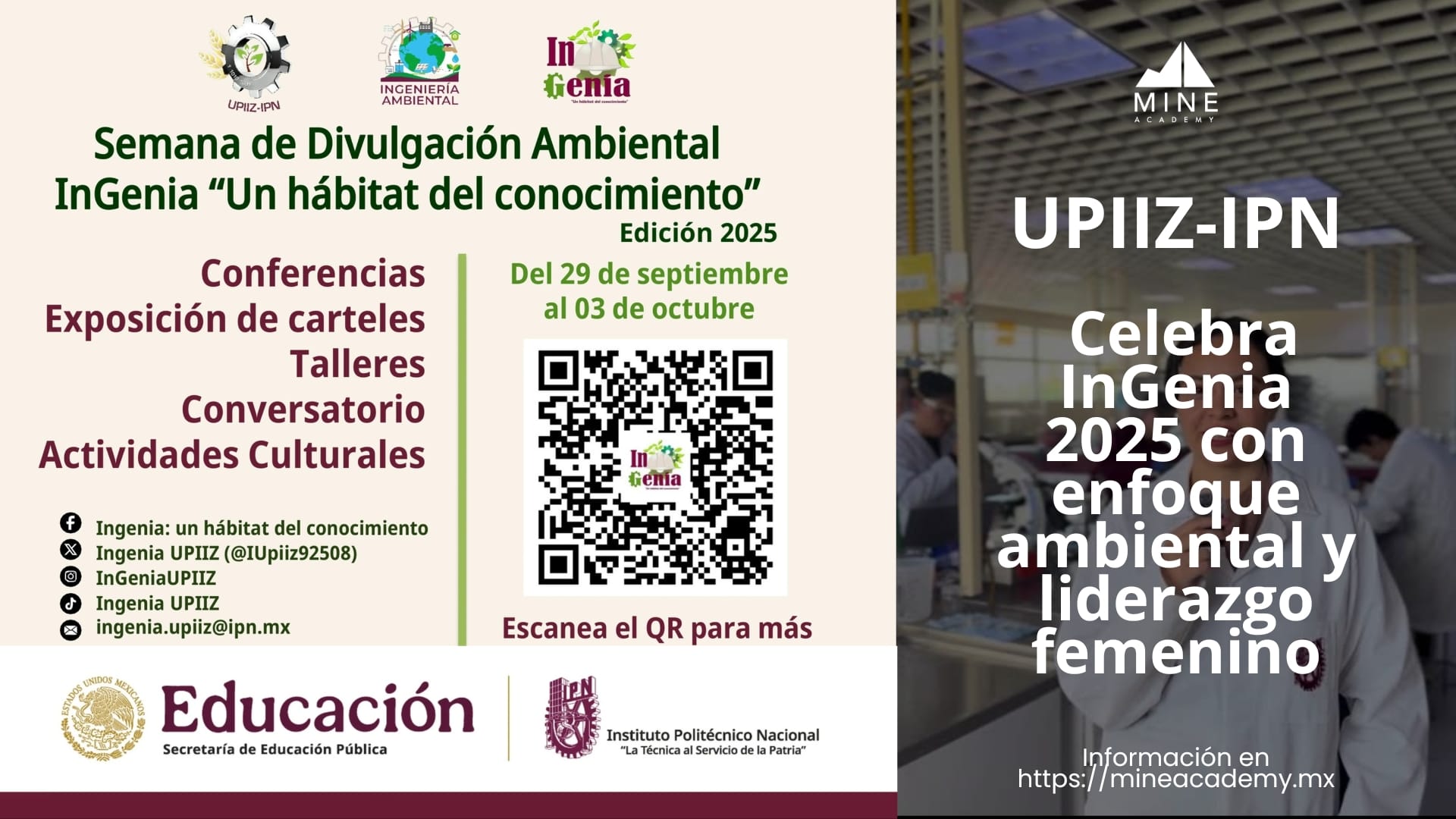 UPIIZ-IPN celebra InGenia 2025 con enfoque ambiental y liderazgo femenino