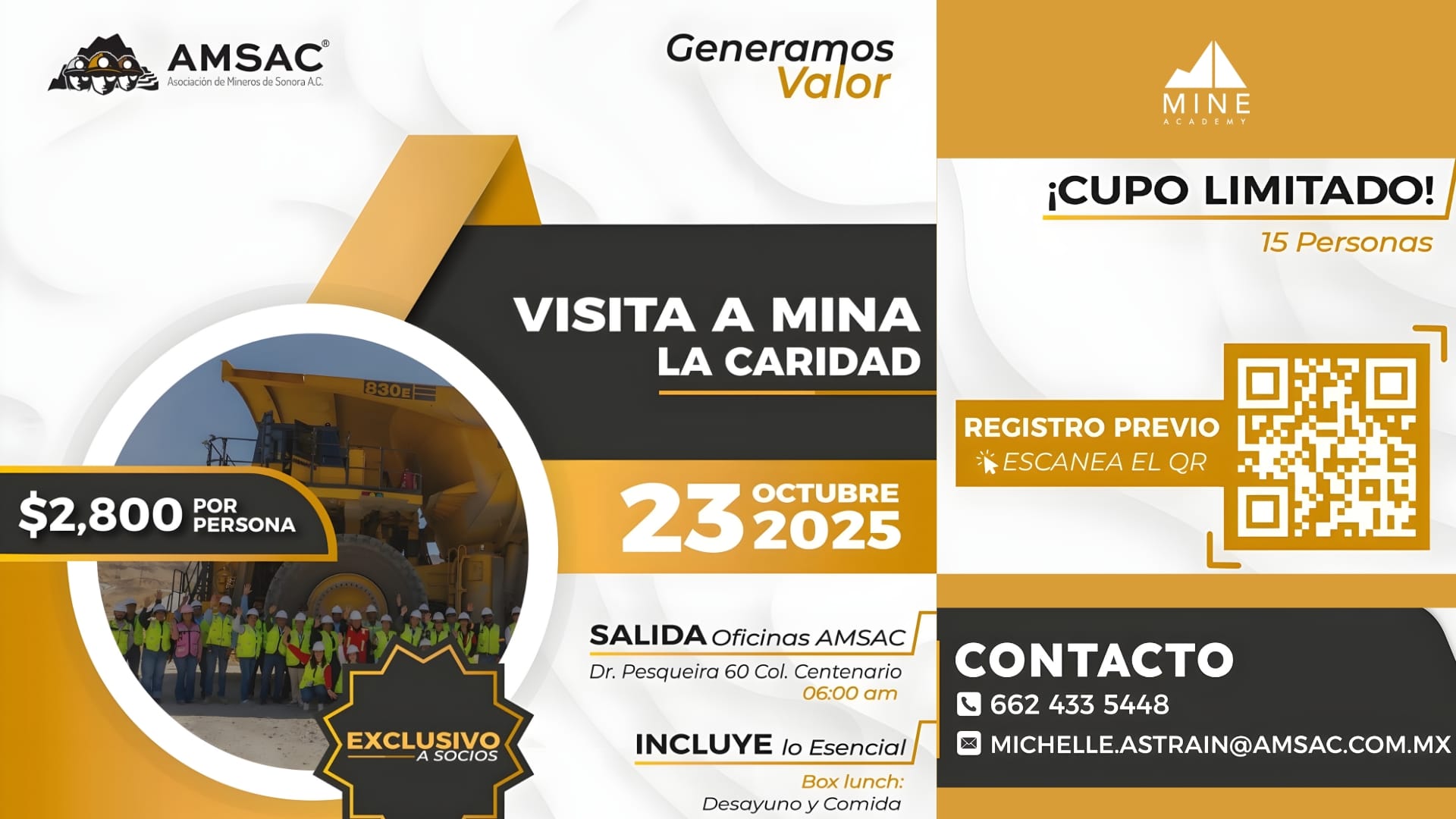 AMSAC organiza visita exclusiva a Mina La Caridad