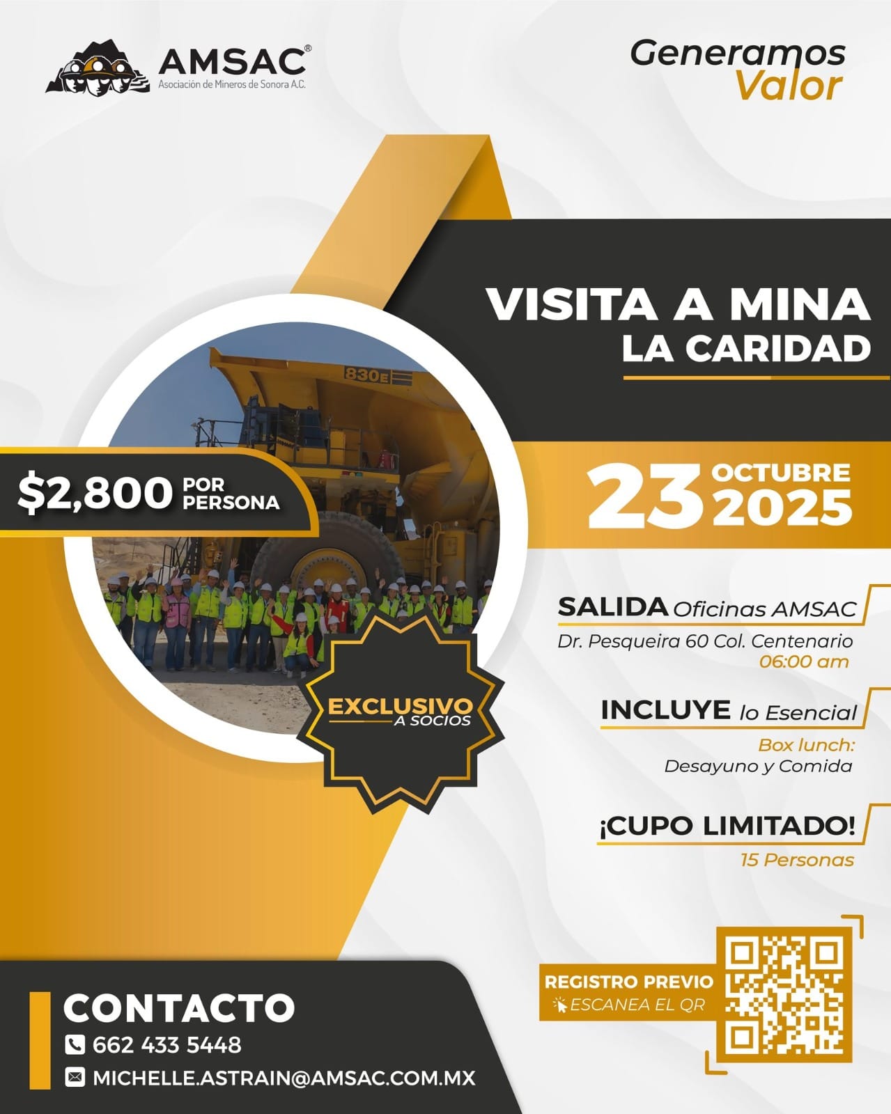 AMSAC organiza visita exclusiva a Mina La Caridad