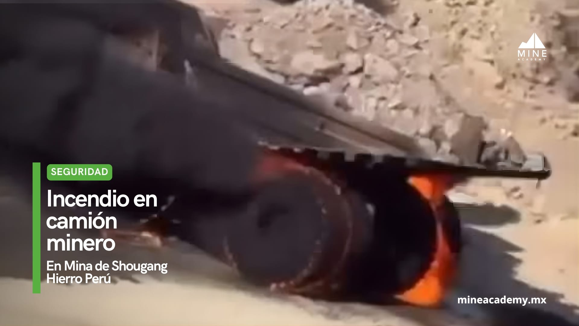 Incendio en camión minero de Shougang Hierro Perú
