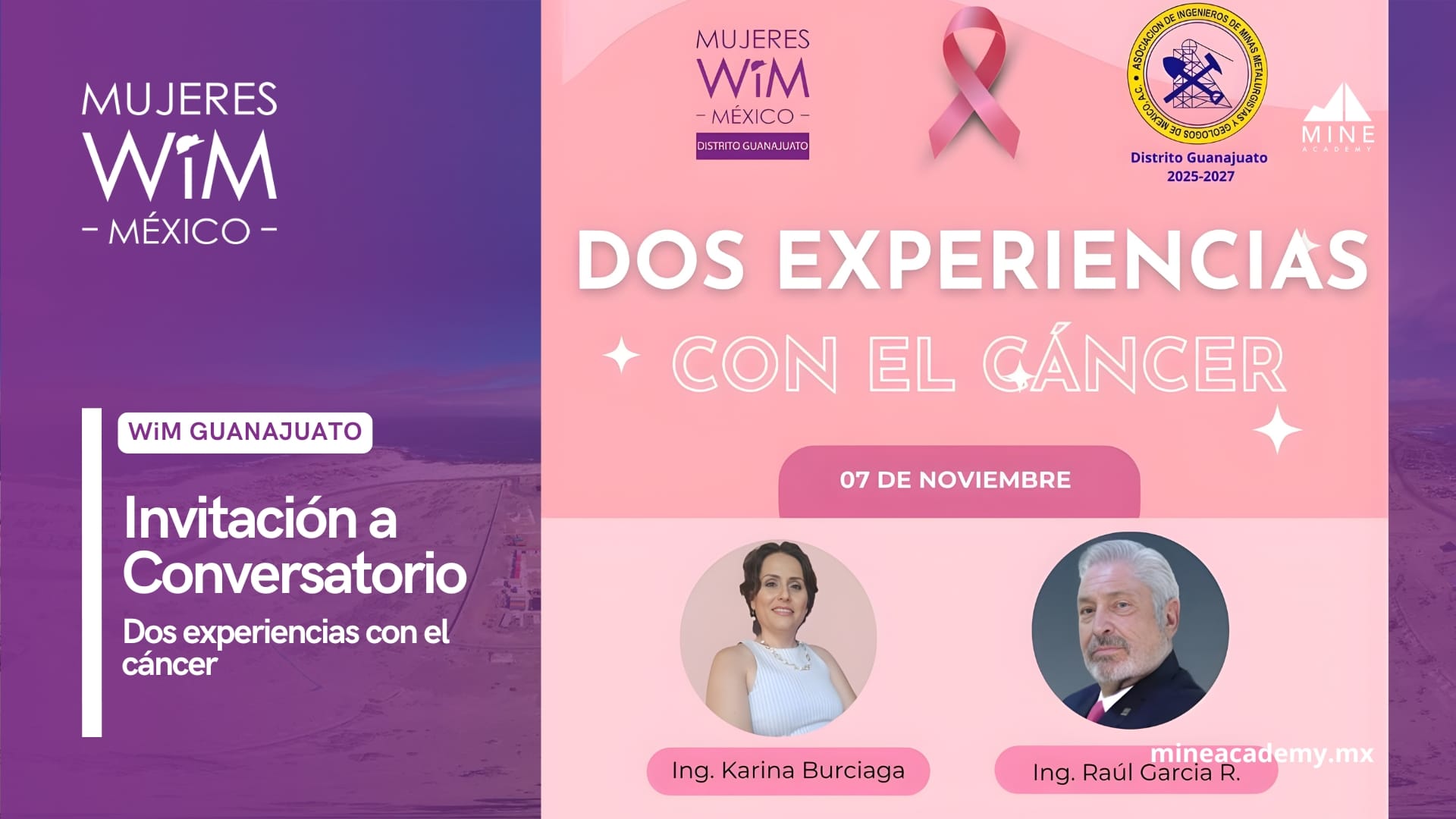 Mujeres WIM México y AIMMGM Guanajuato invitan al conversatorio “Dos experiencias con el cáncer”
