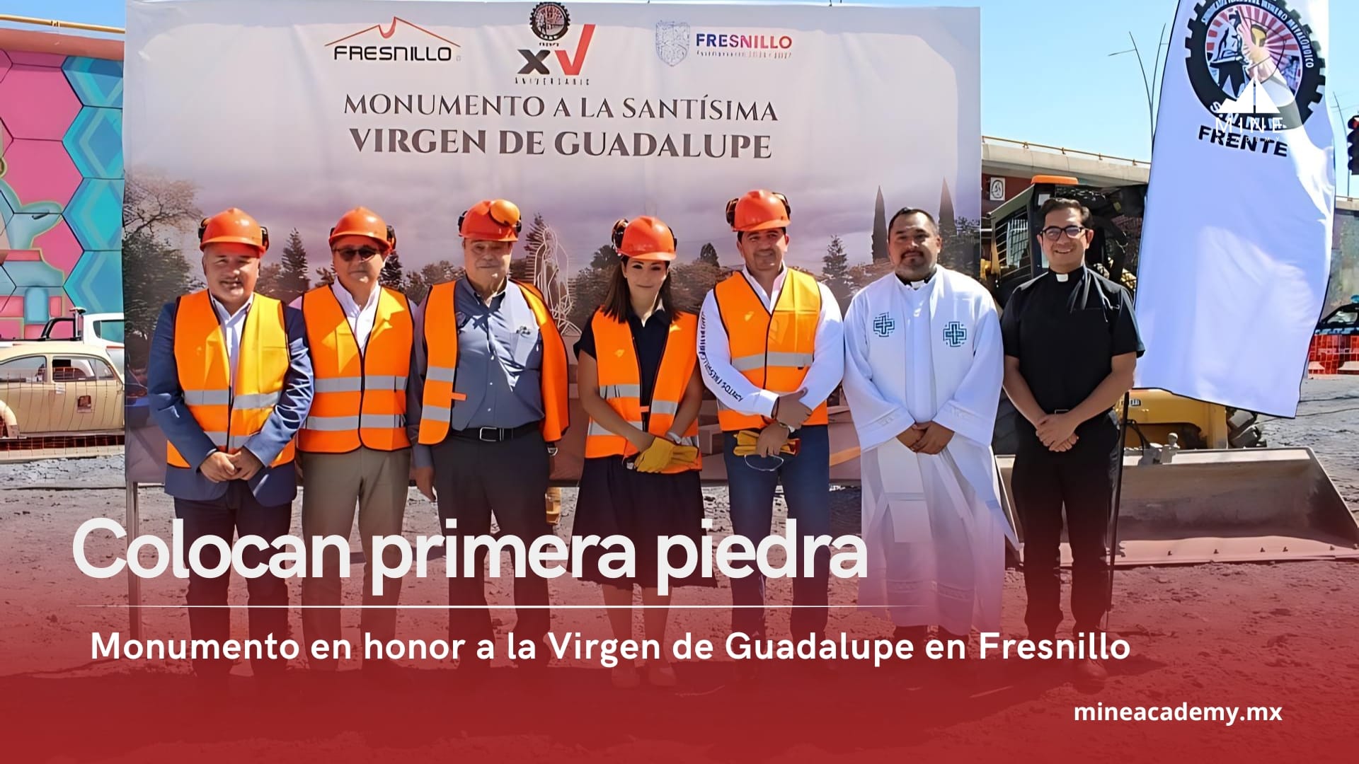 Colocan primera piedra del monumento en honor a la Virgen de Guadalupe en Fresnillo