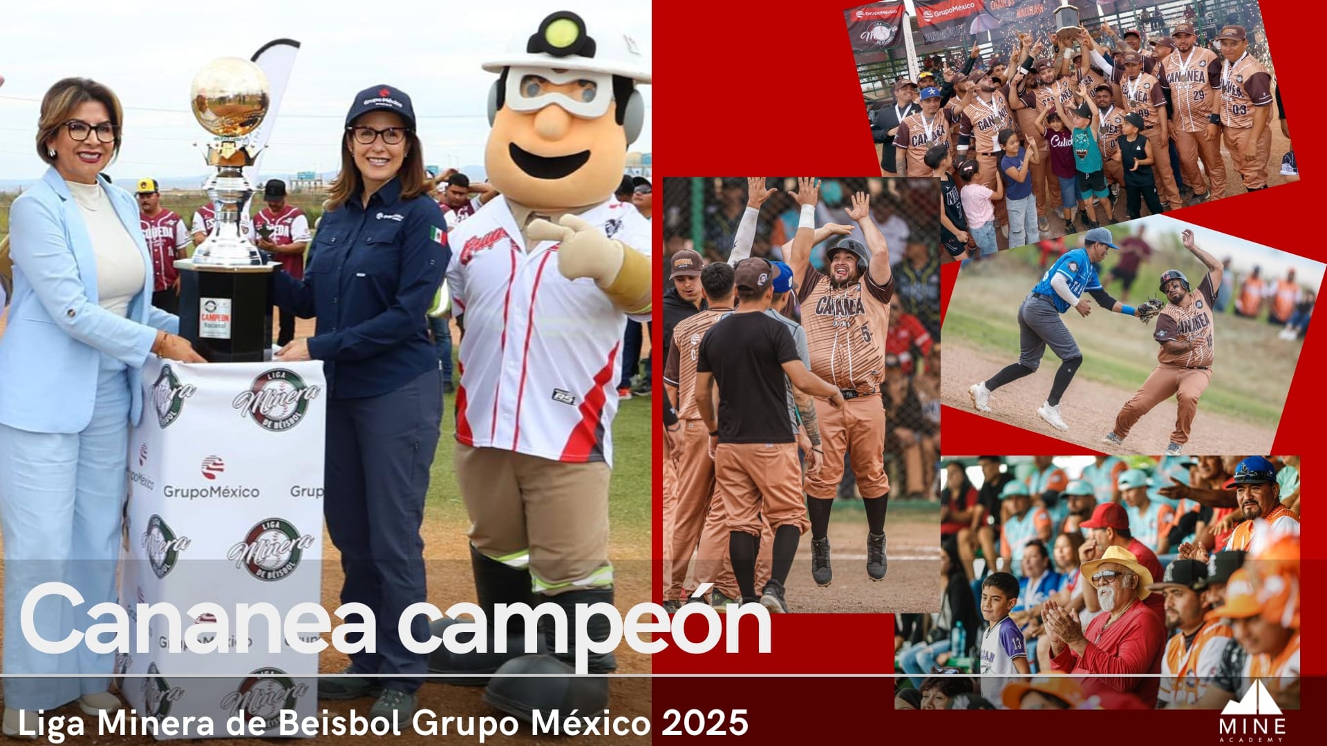 Cananea campeón invicto de la Liga Minera de Beisbol Grupo México 2025