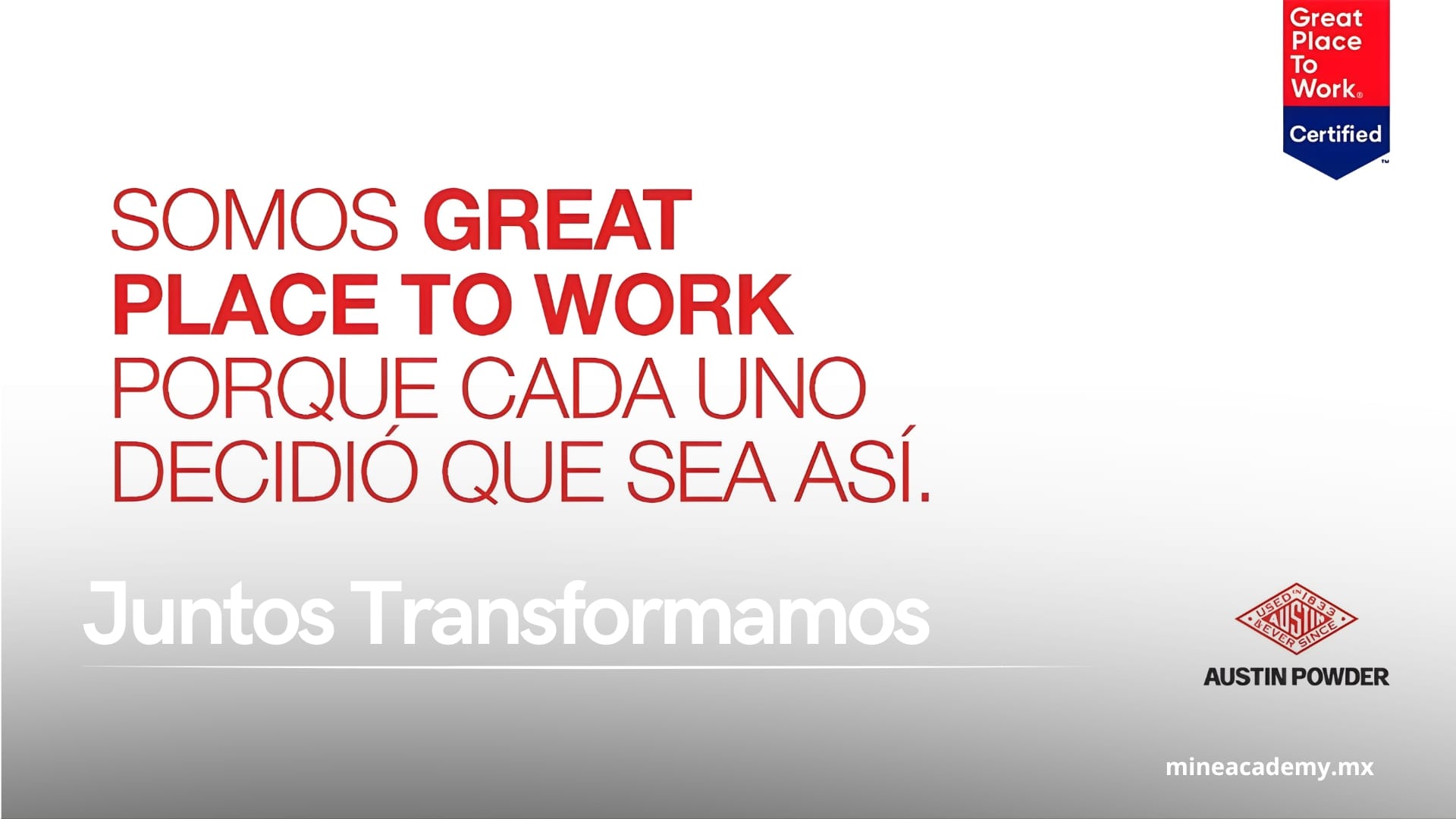 Austin Powder celebra su certificación como Great Place to Work