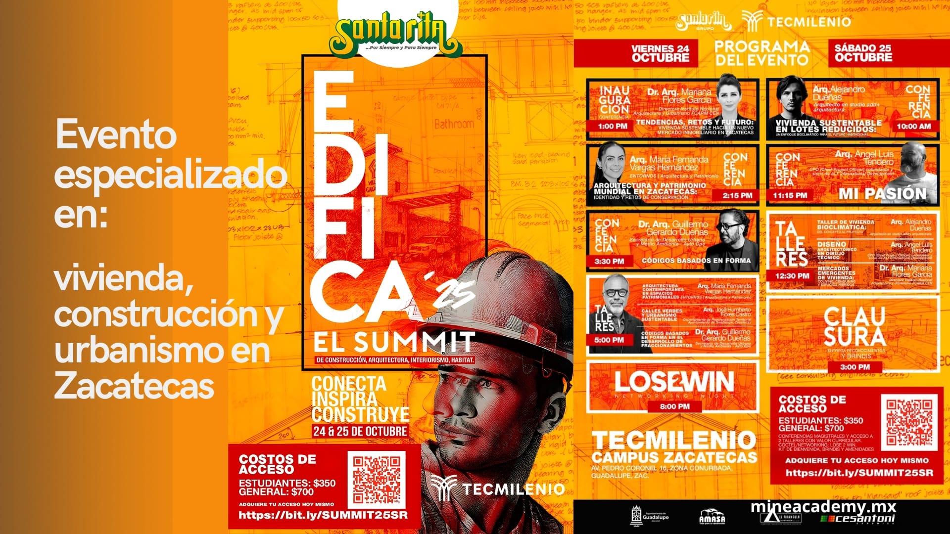 SUMMIT EDIFICA 2025, el primer evento especializado en vivienda, construcción y urbanismo en Zacatecas