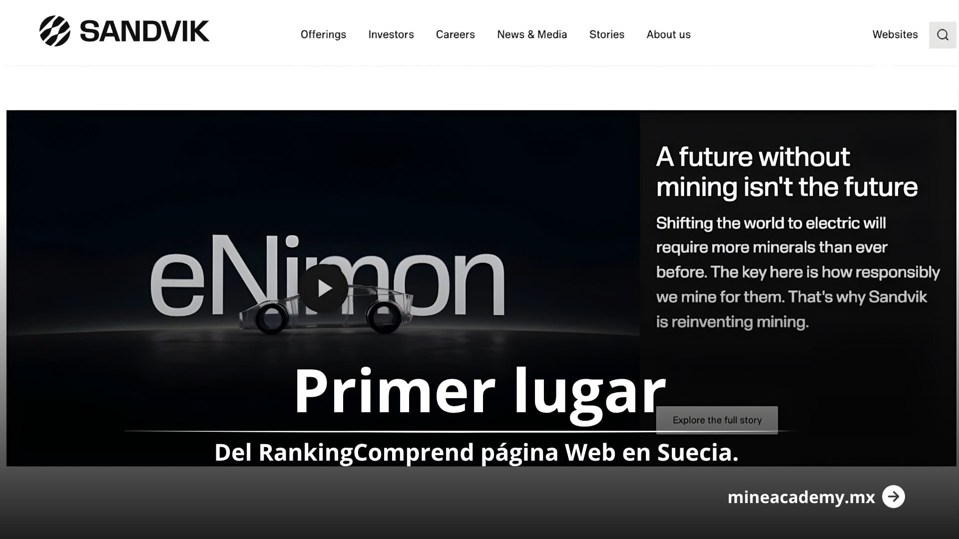Sandvik lidera de nuevo el ranking web de Comprend