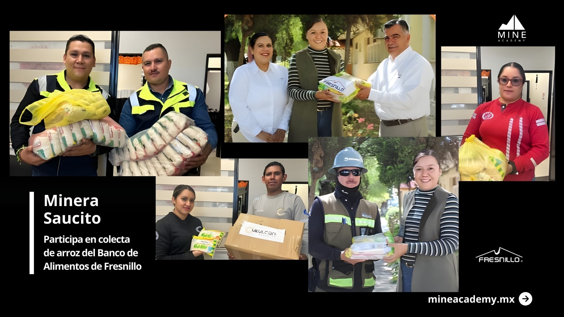 Minera Saucito participa en colecta de arroz del Banco de Alimentos de Fresnillo