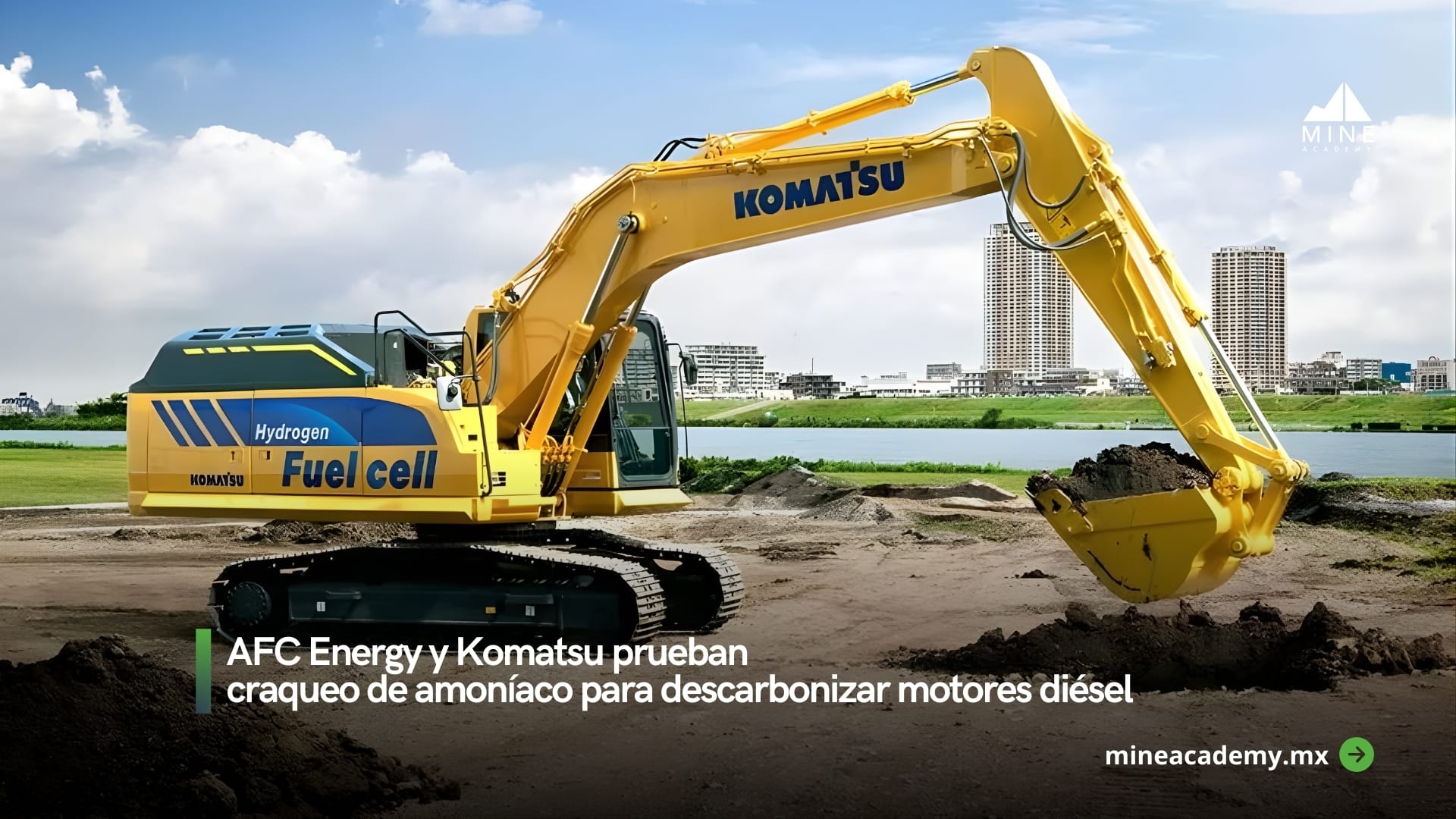 AFC Energy y Komatsu prueban craqueo de amoníaco para descarbonizar motores diésel