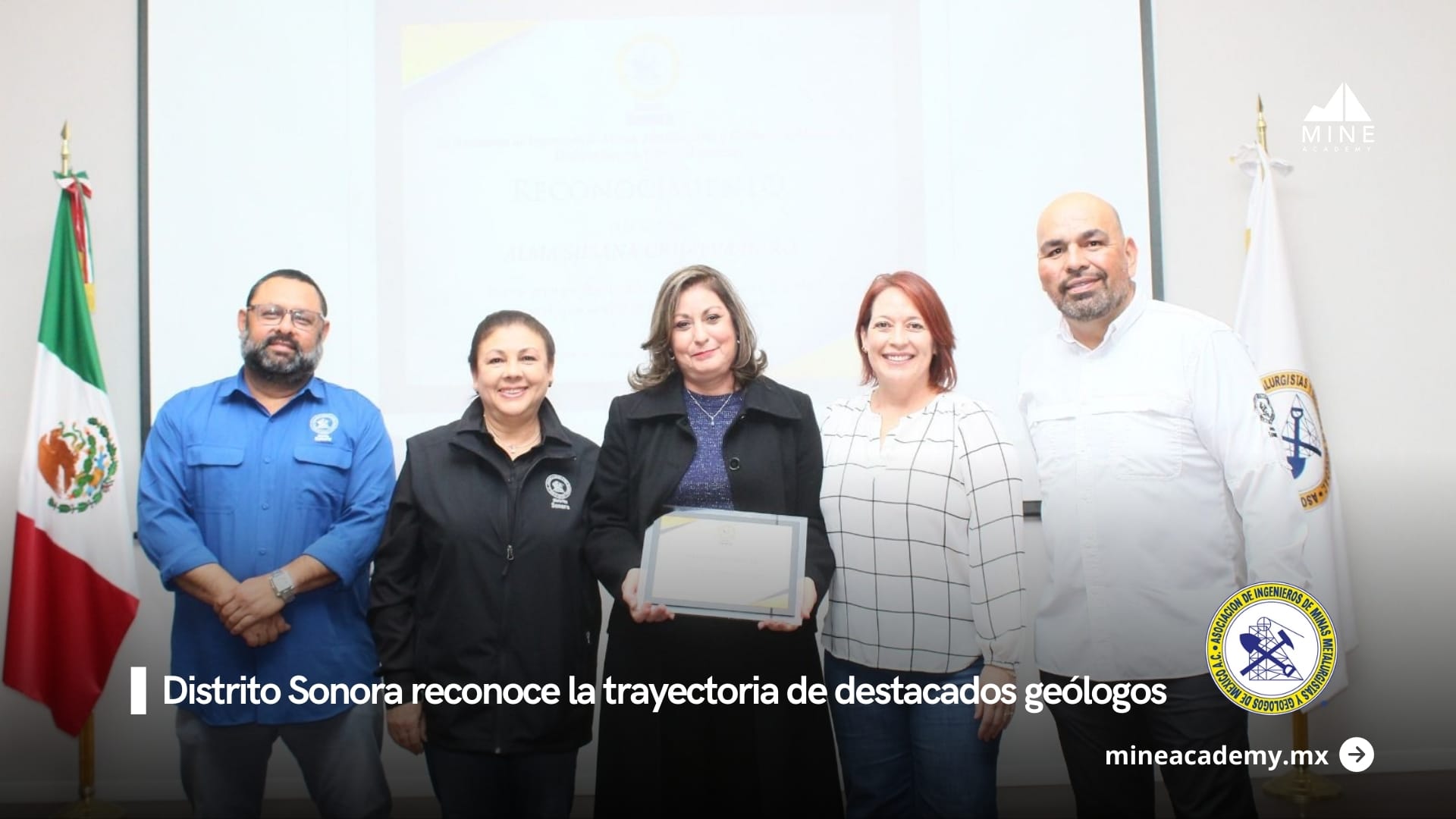AIMMGM Distrito Sonora reconoce la trayectoria de destacados geólogos