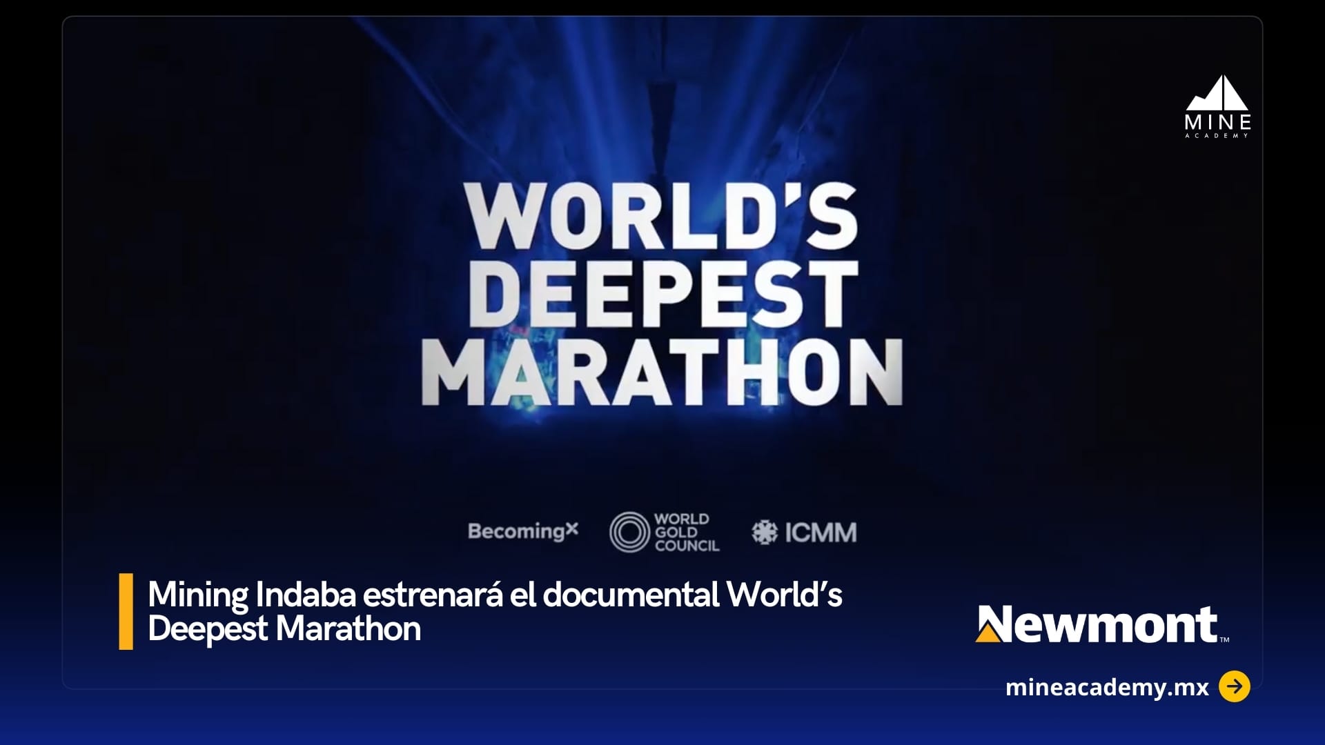 Un maratón a 1,120 metros bajo tierra llega a la pantalla en Mining Indaba