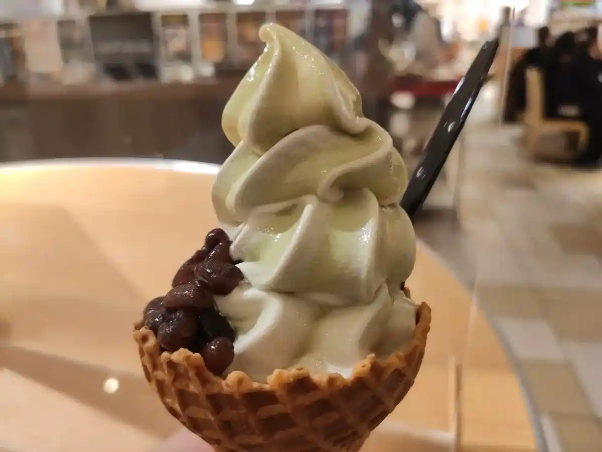 Cream Land: Matcha & Azuki Beans Soft Serve Cone