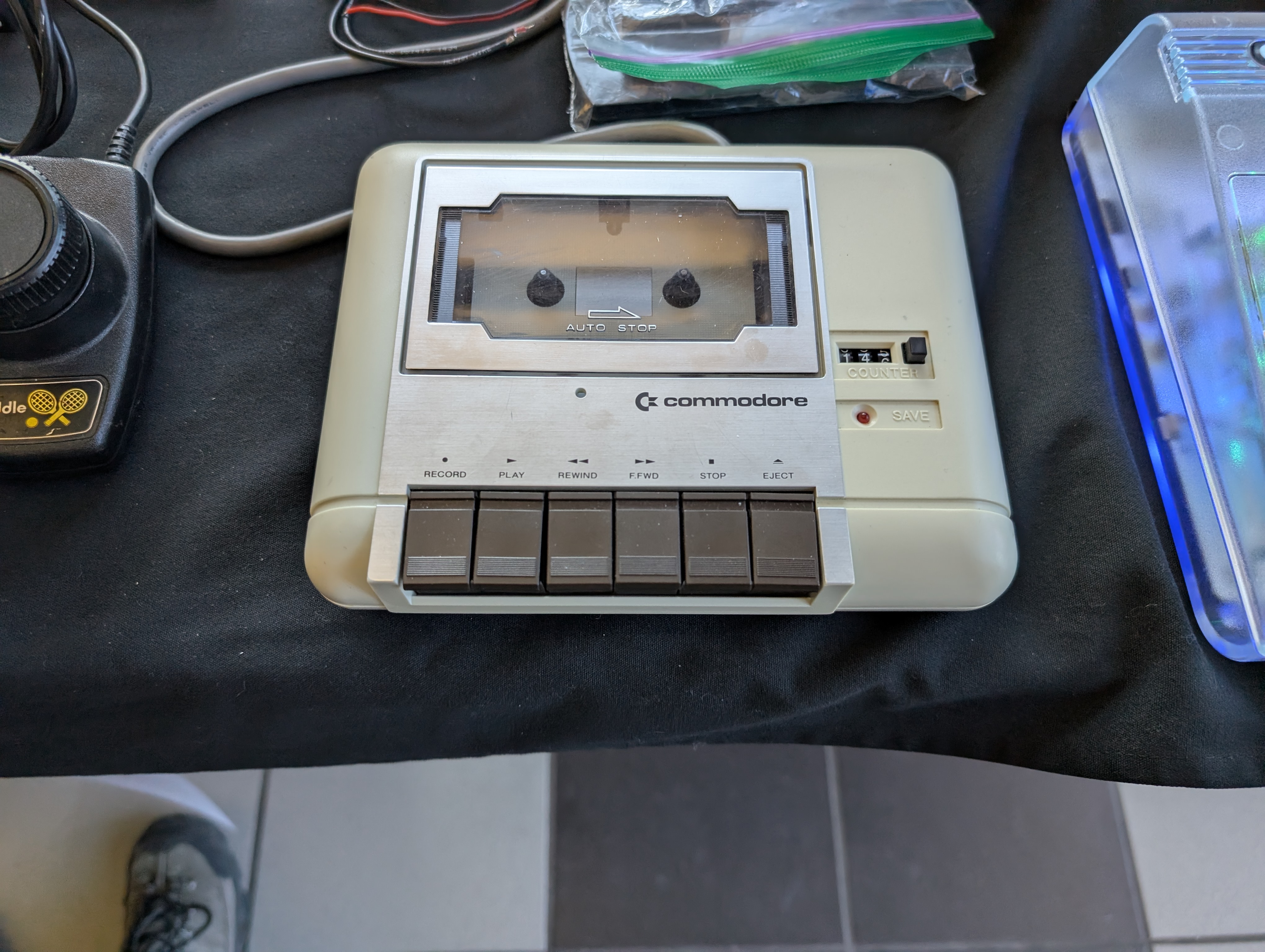 A commodore datasette player in nice condition at the VCF midwest exhibition