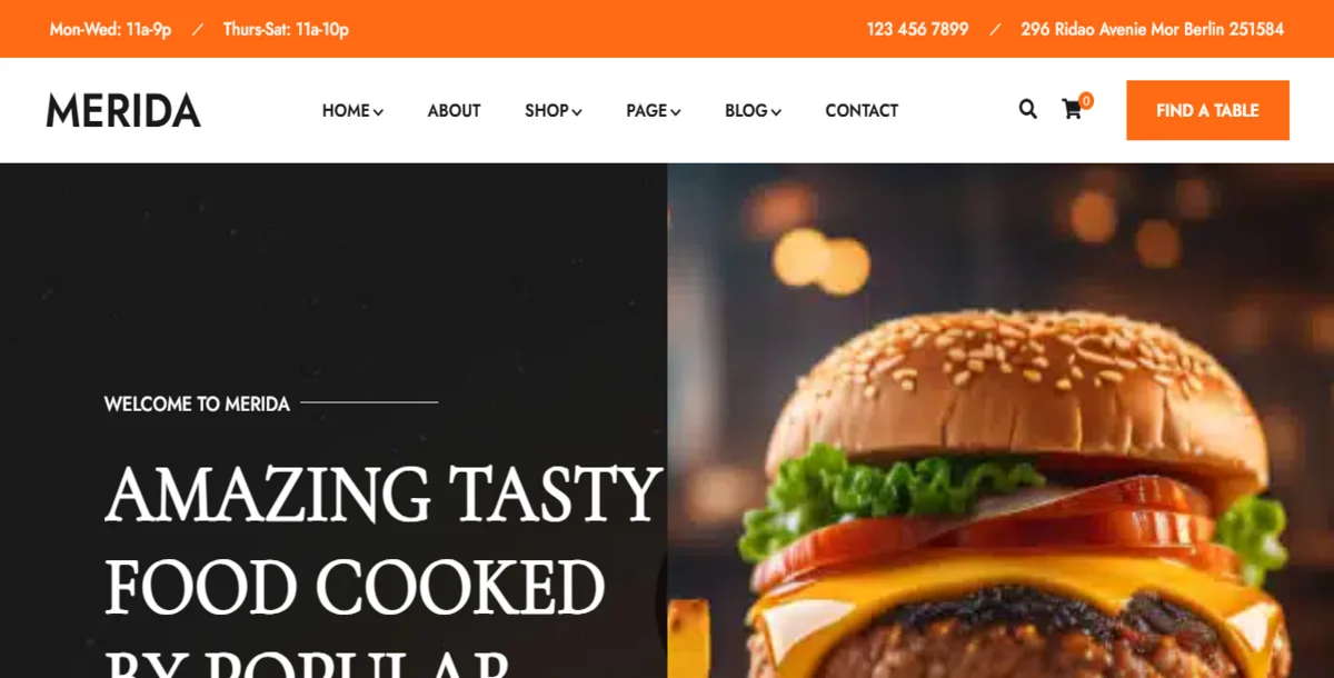 Restaurant & Food WordPress Theme - MERIDA