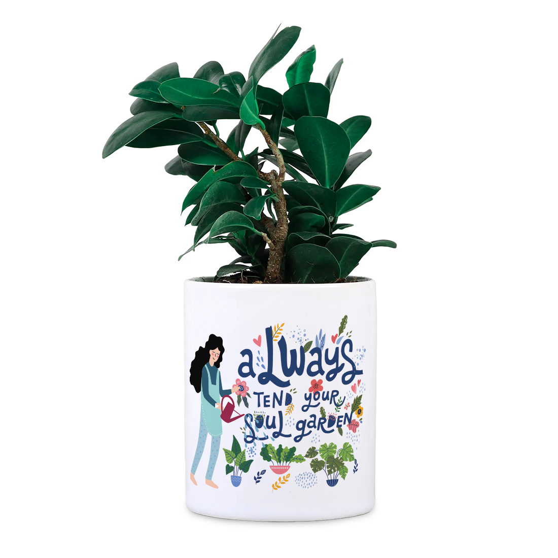 Soul Garden Desk Planter | Ceramic Pot | Sand Packet Included - alternate view