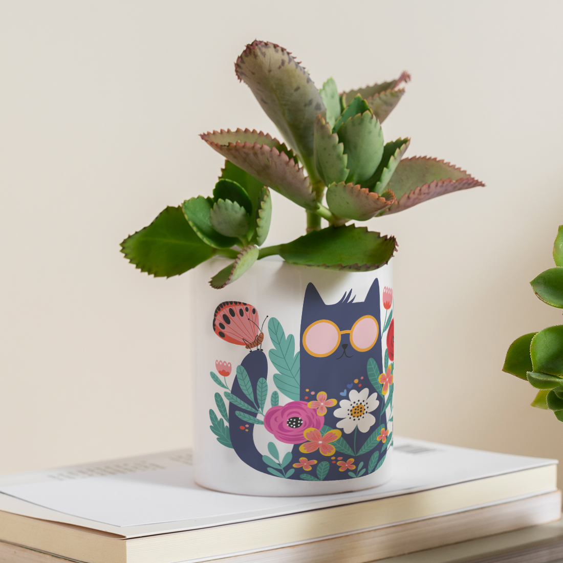 Cat Desk Planter | Ceramic Pot | Sand Packet Included