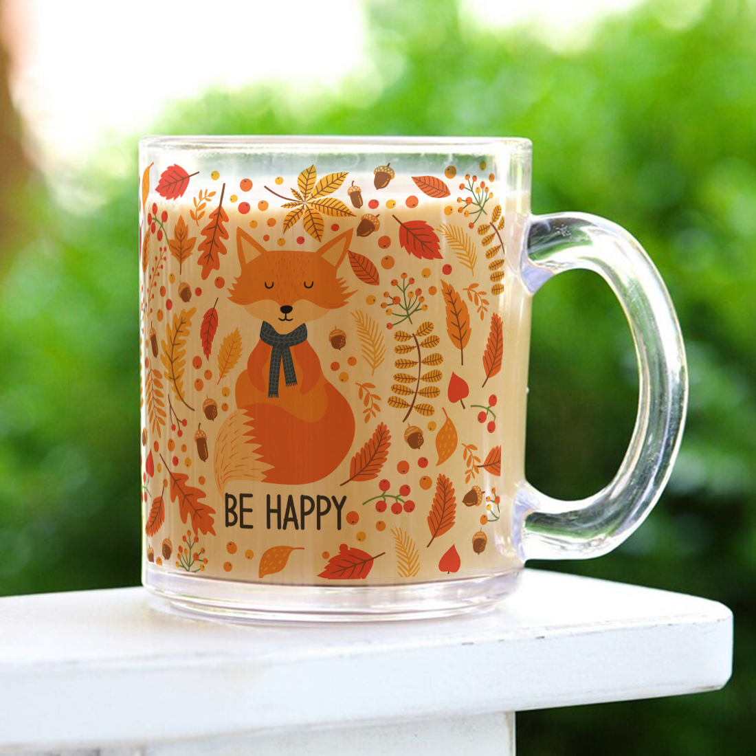 Be Happy Clear Glass Coffee Mug | 325ml