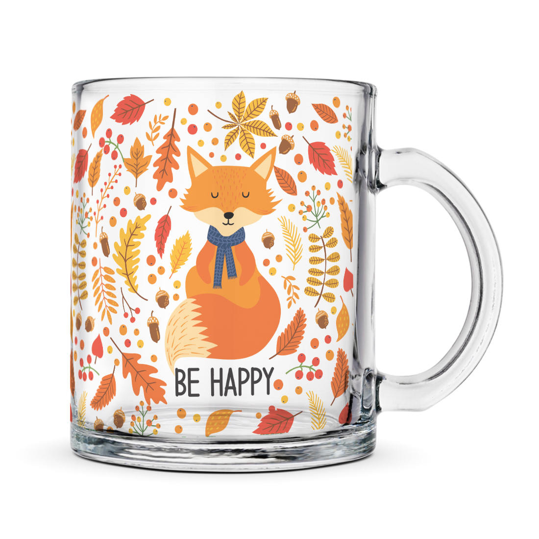 Be Happy Clear Glass Coffee Mug | 325ml thumbnail 4