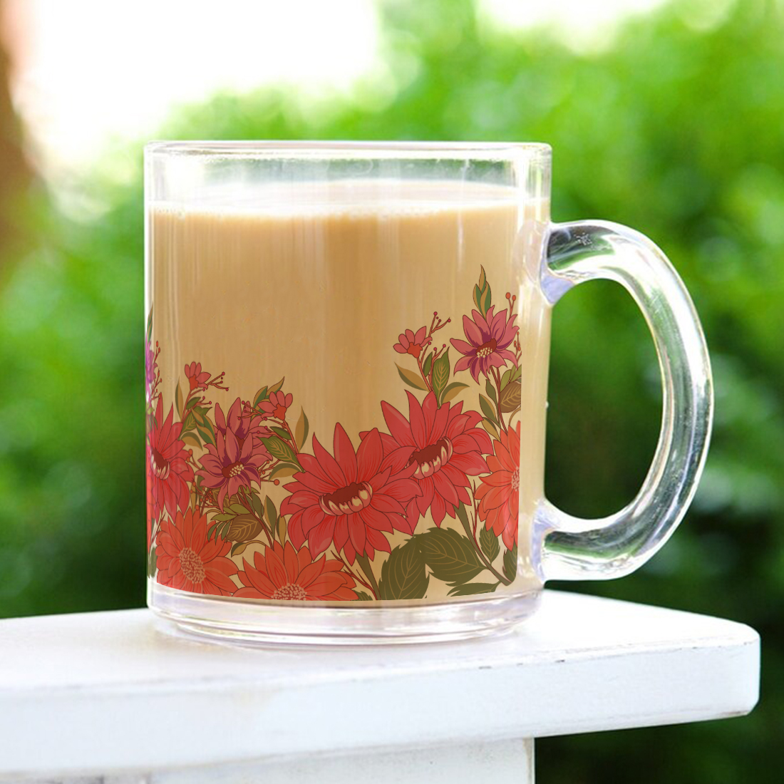 Flora Clear Glass Coffee Mug | 325ml thumbnail 4