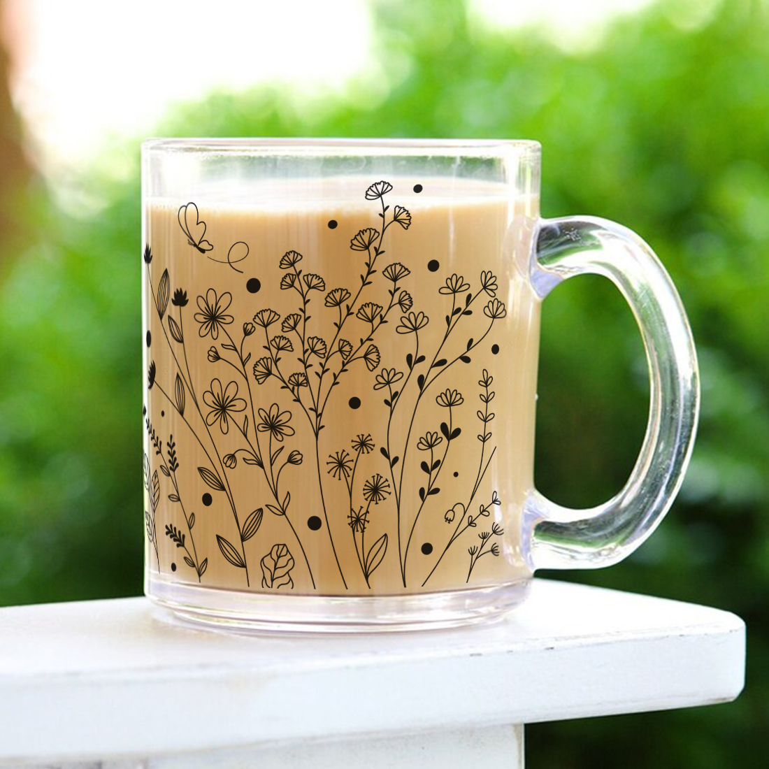 Vineyard Bliss Clear Glass Coffee Mug | 325ml