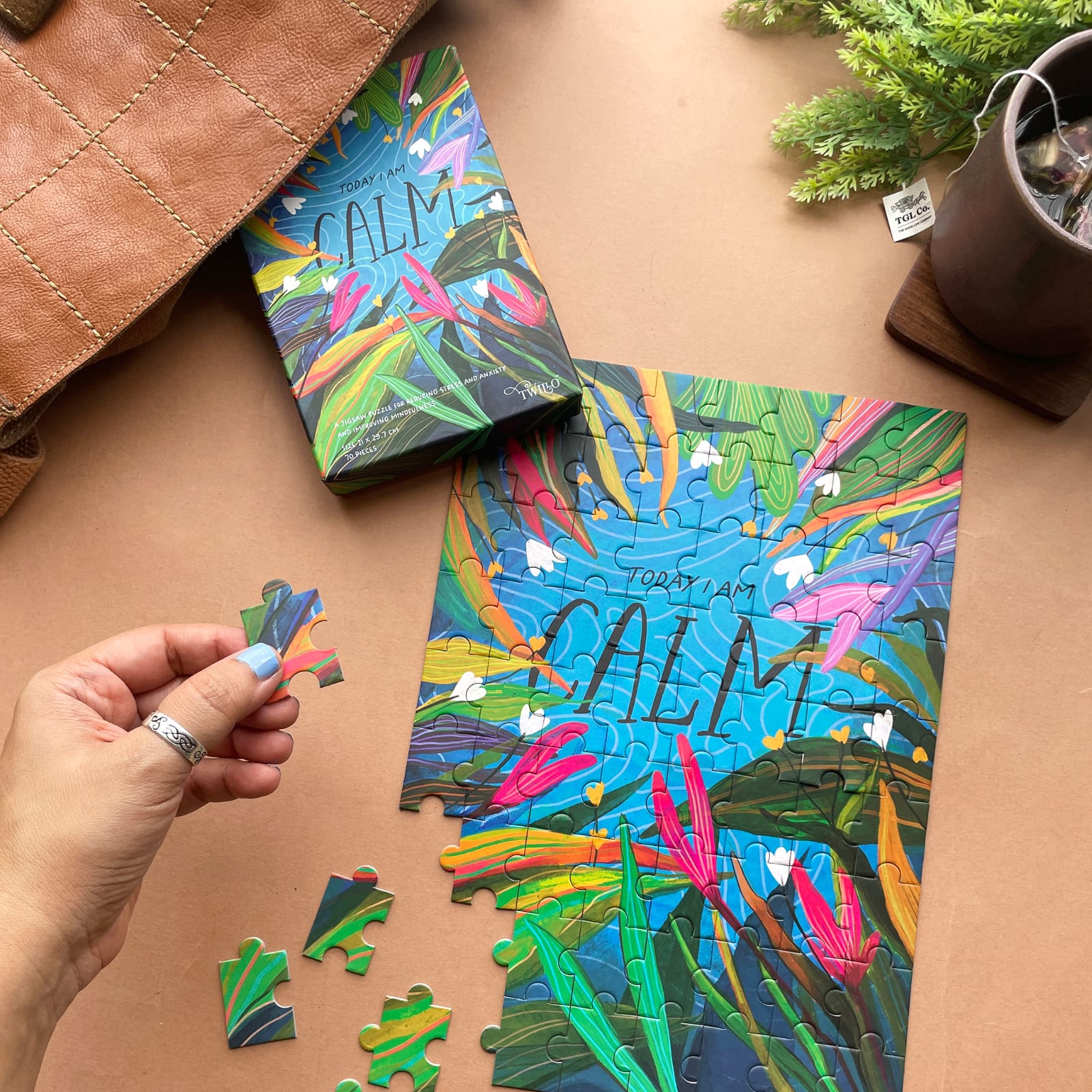I am Calm Positive Affirmation Puzzle | Meditative | 72 Pc Puzzle | 21 x 29.7 cm