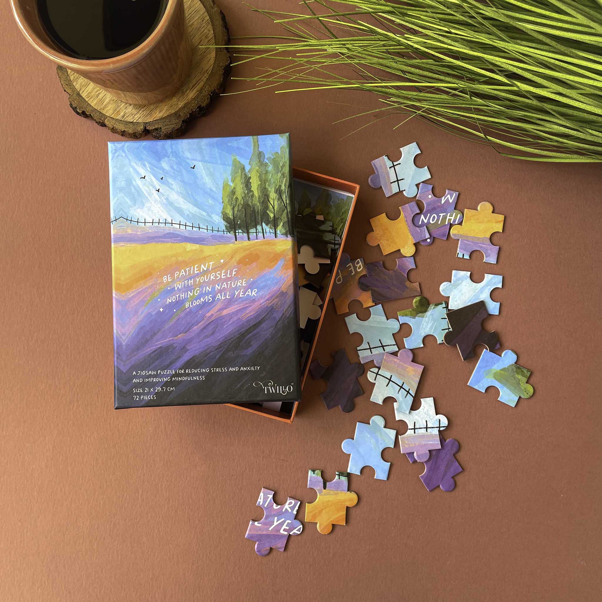 Be Patient with Yourself Positivity Puzzle | Meditative | 72 Pc Puzzle | 21 x 29.7 cm