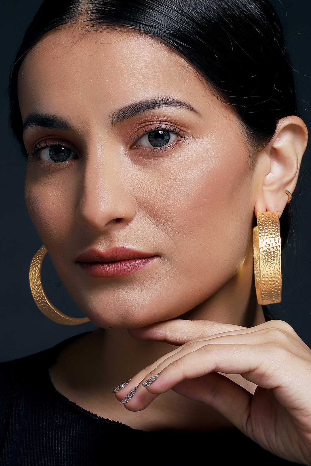 Meher Hoops | 18k Gold Plated Earrings thumbnail 2