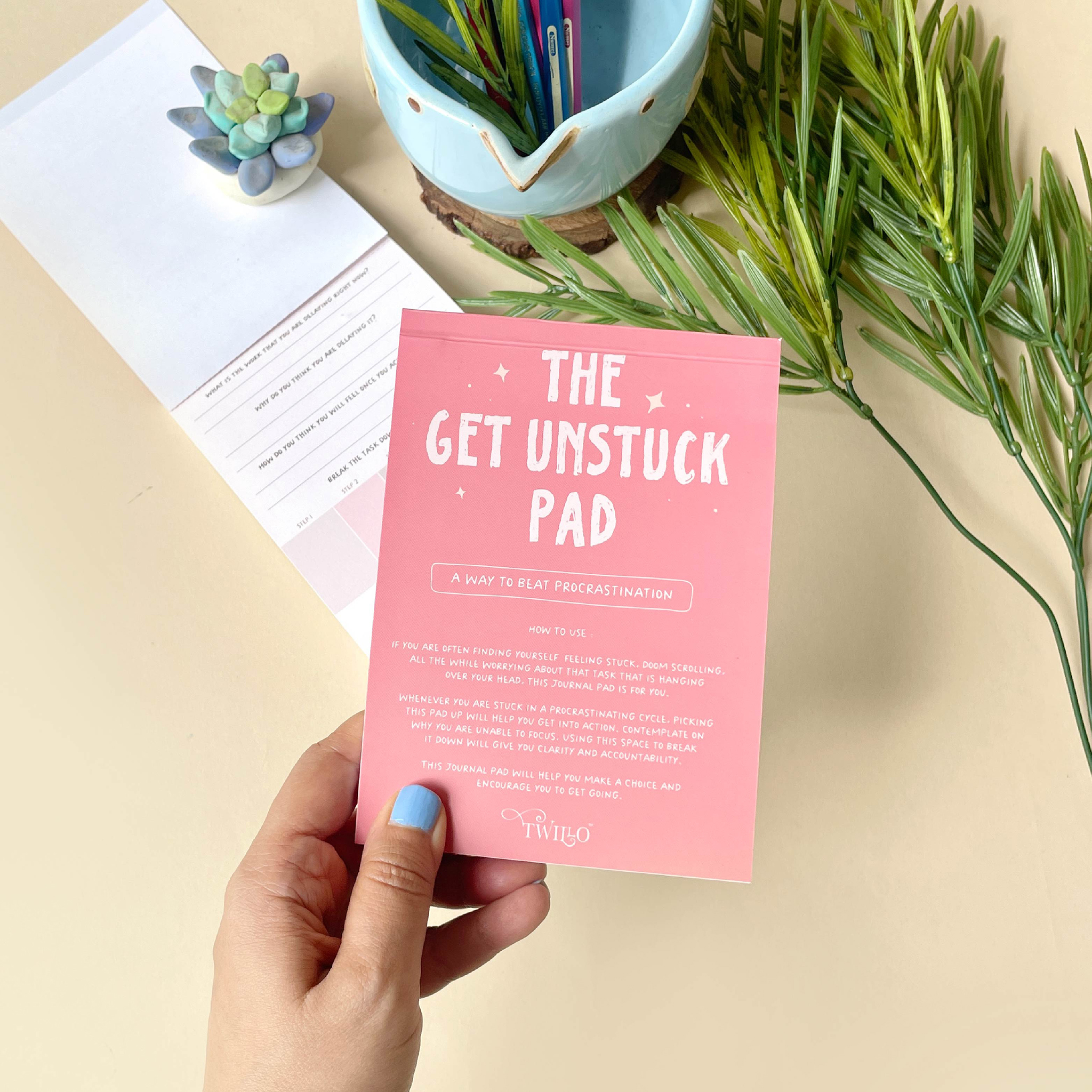 Get Unstuck - Anti Procrastination Journal Pad | 50 Tearable Sheets | 14.5 cm x 10.5 cm