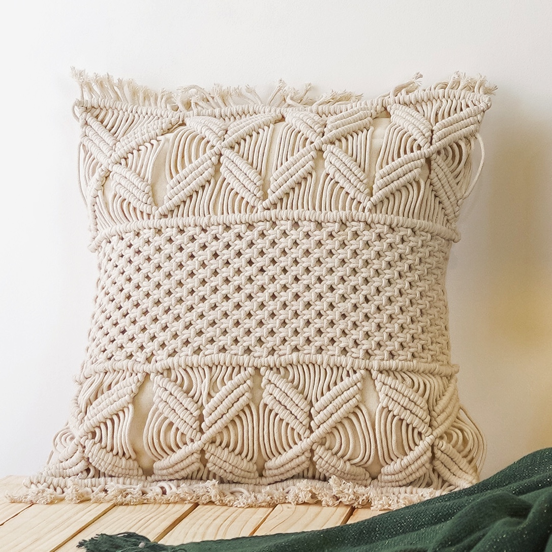 Granthi Macrame Cushion Cover